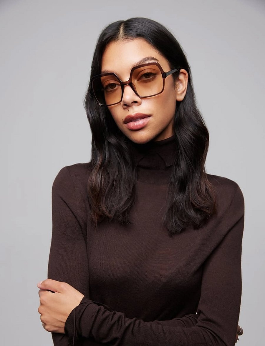 GLAS Eyewear - Natalie Dark Brown Tinted - eckiger rahmen - dark brown - 0