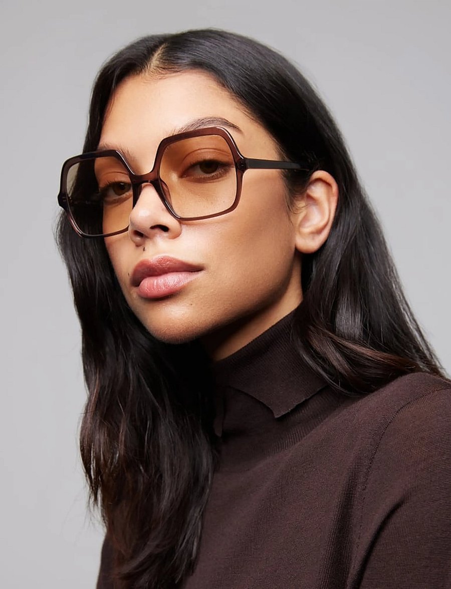 GLAS Eyewear - Natalie Dark Brown Tinted - eckiger rahmen - dark brown - 5