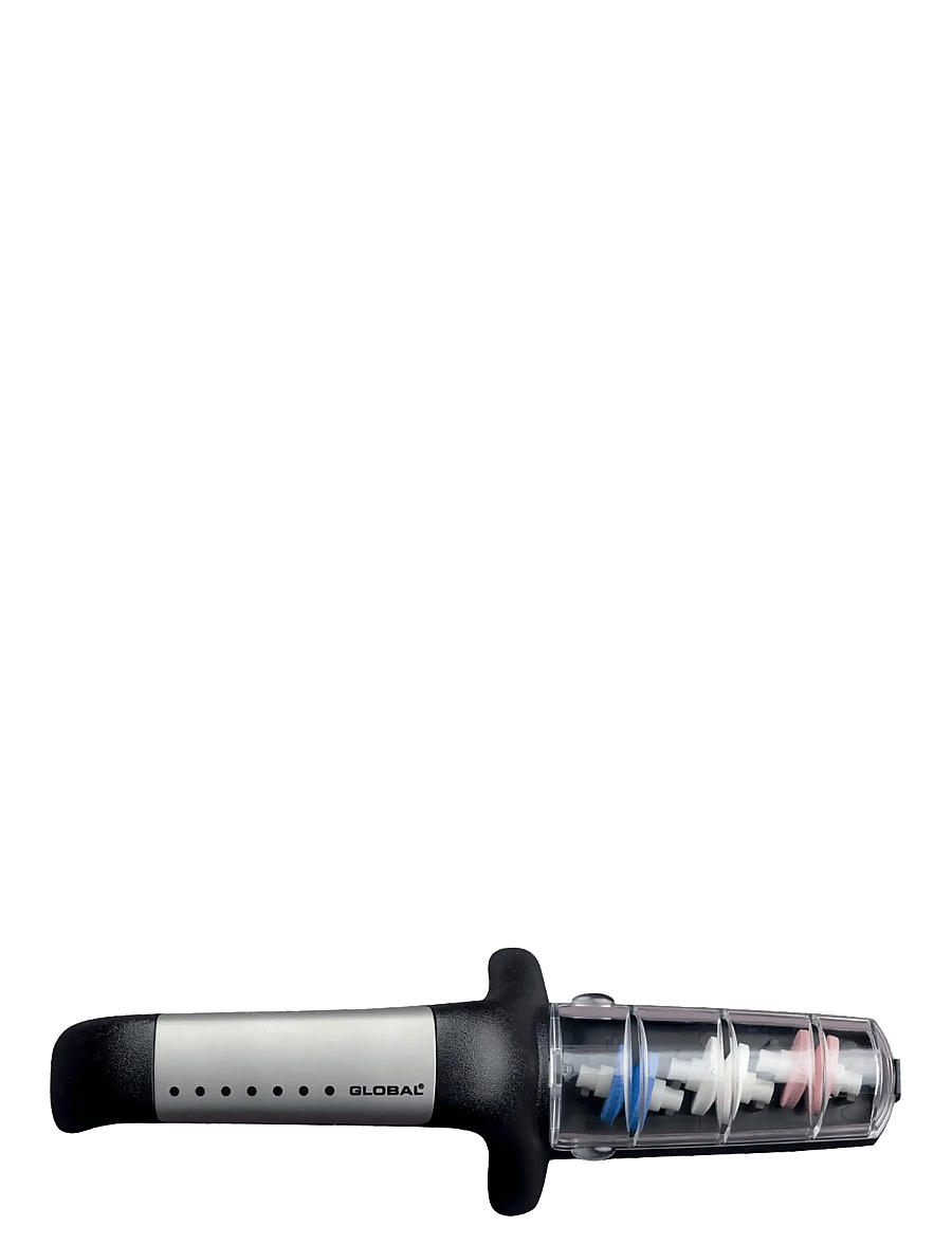 GLOBAL - Water sharpener, 3-wheel, black/stainless steel - noateritajad - black - 2