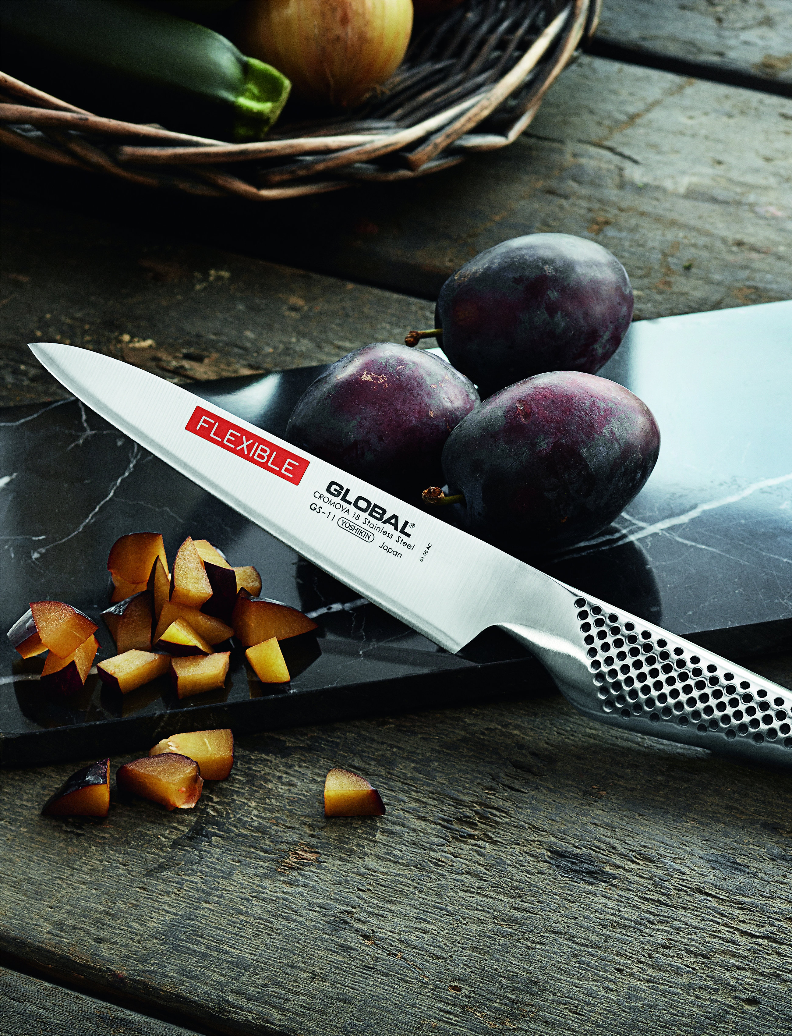 GLOBAL - Utility knife15 cm flexible - köögiviljanoad - staineless steel - 2