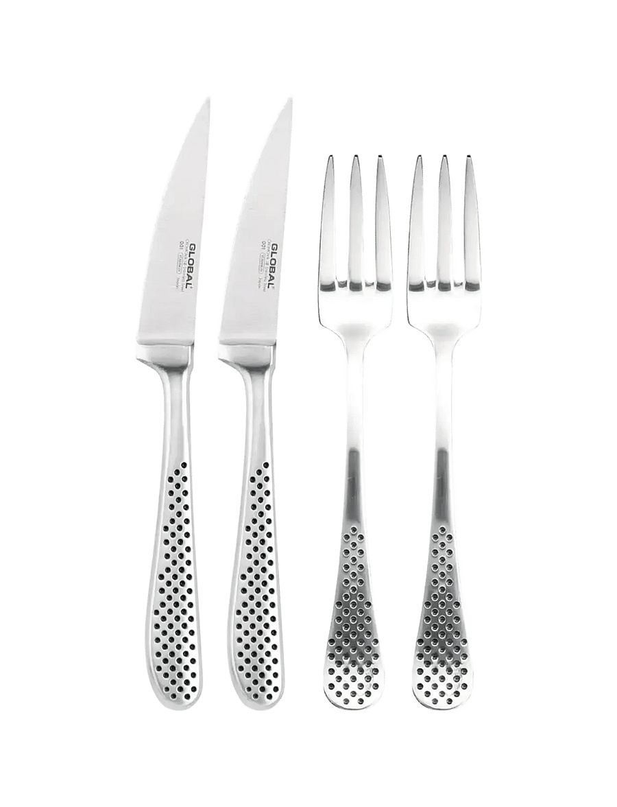 GLOBAL - 4-pc. cutlery set knife & fork - söögiriistakomplektid - staineless steel - 1