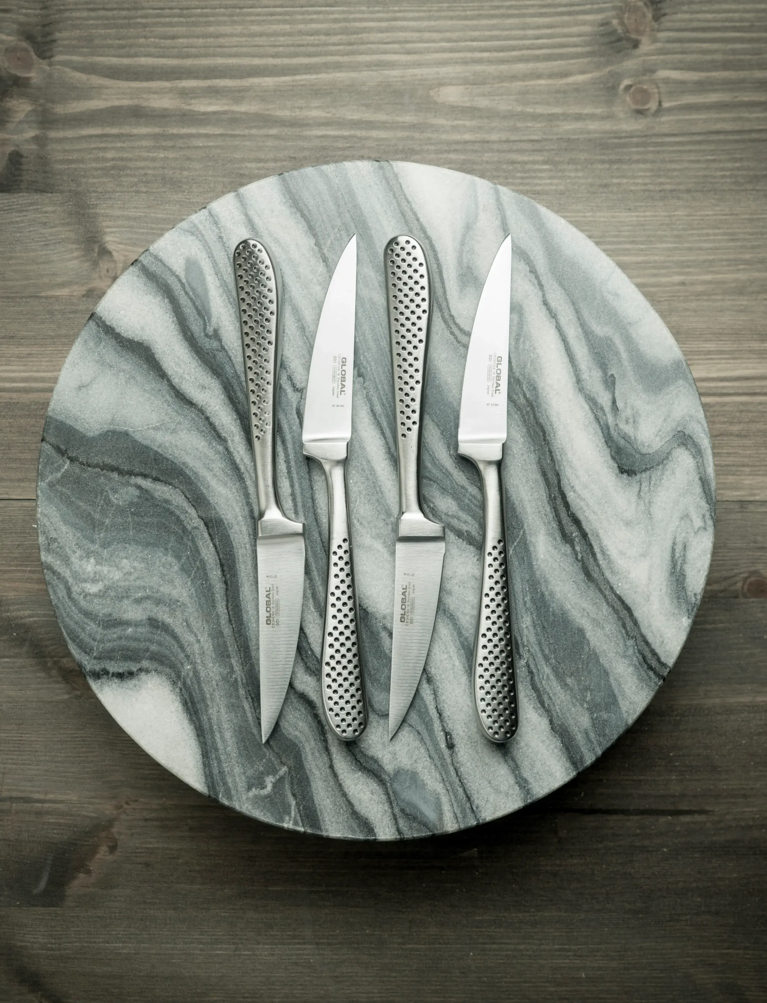 GLOBAL Stekkniv Smedet 4-Dele Sæt, 28.6 cm, Silver, Knive Og Tilbehør > Knivsæt, Unisex