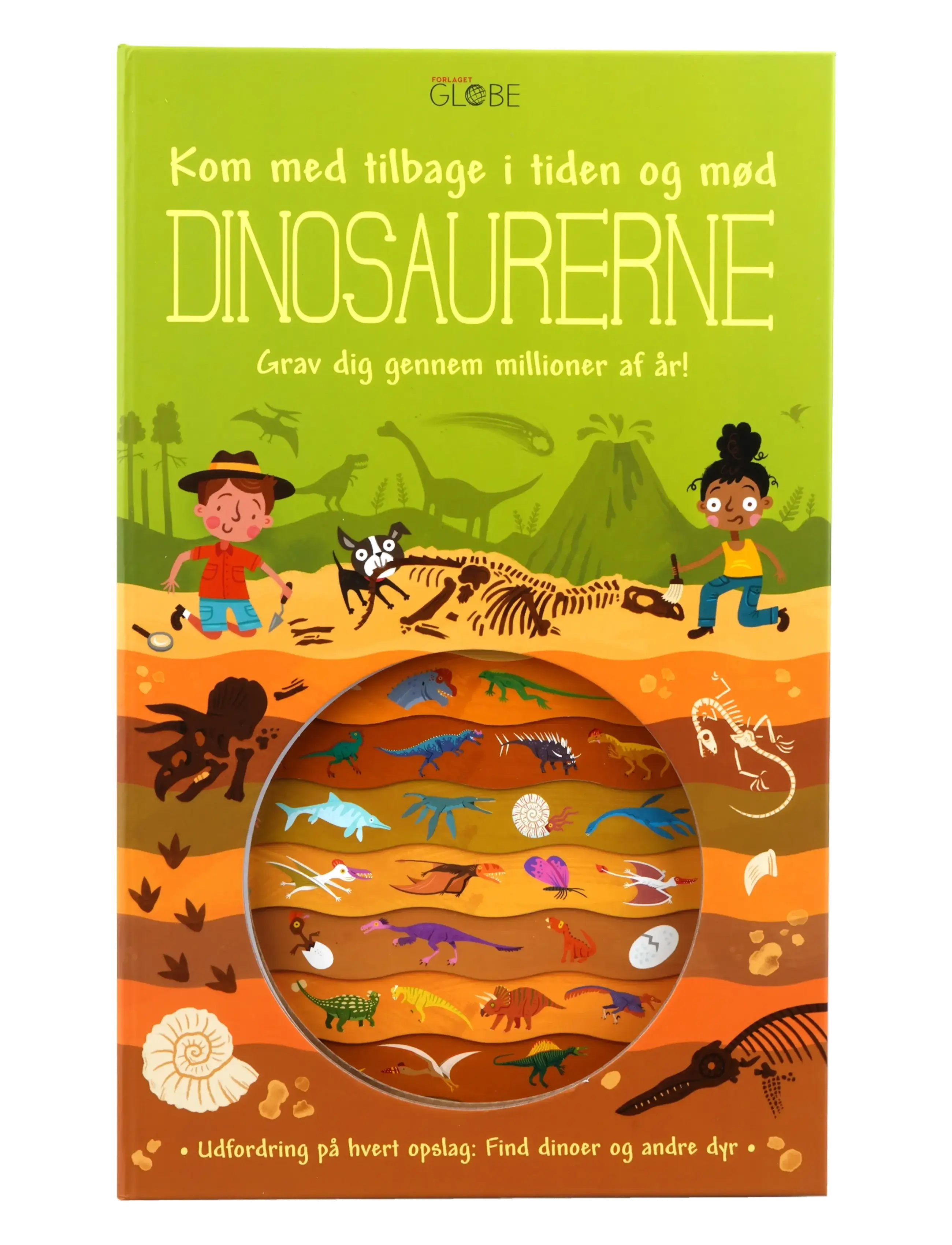 GLOBE Kom med tilbage i tiden og mød dinosaurerne - Børnebøger - BOARDBOOK / green