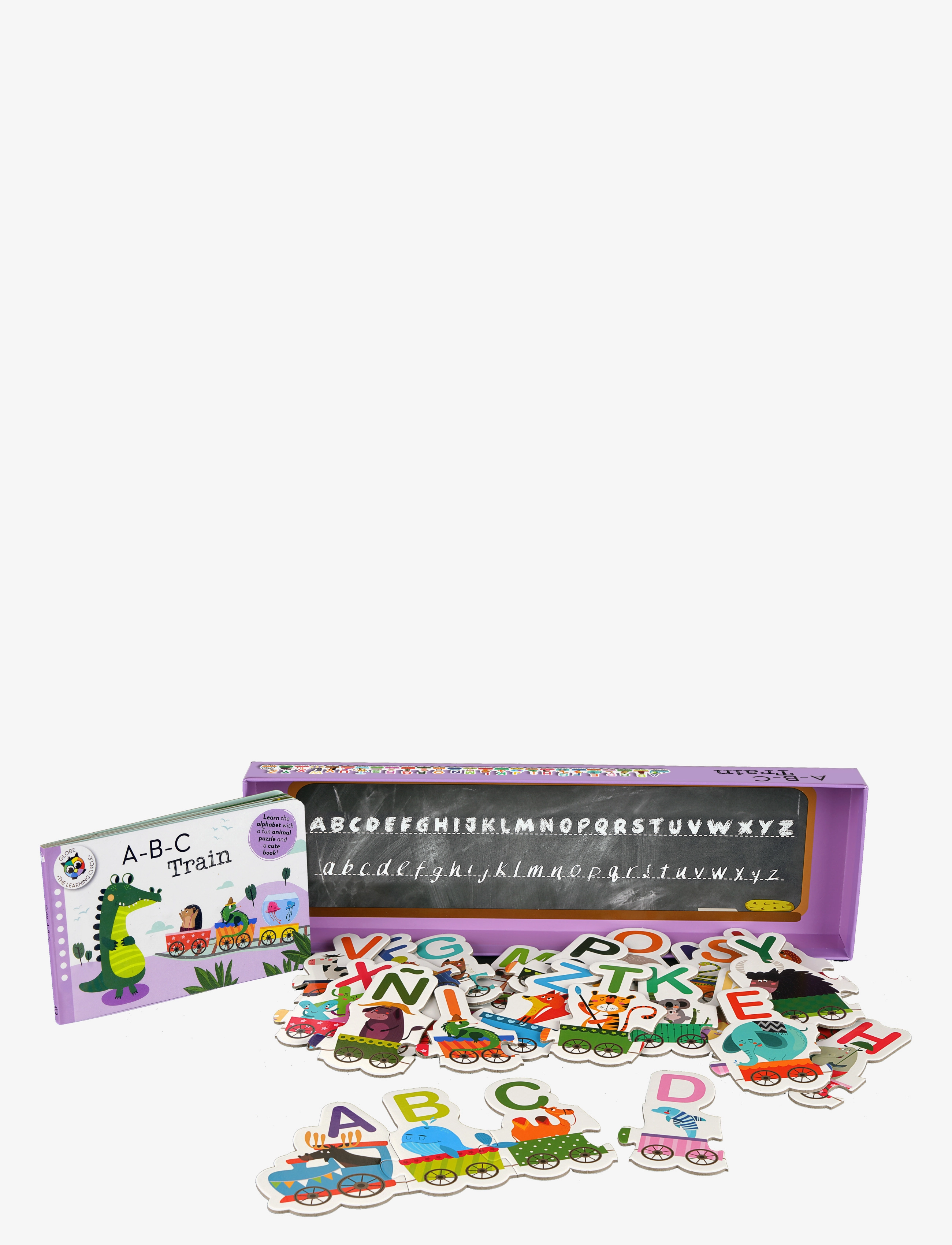 GLOBE Learning Trains - ABC - 4 for 3 - BOARDBOOK / blue