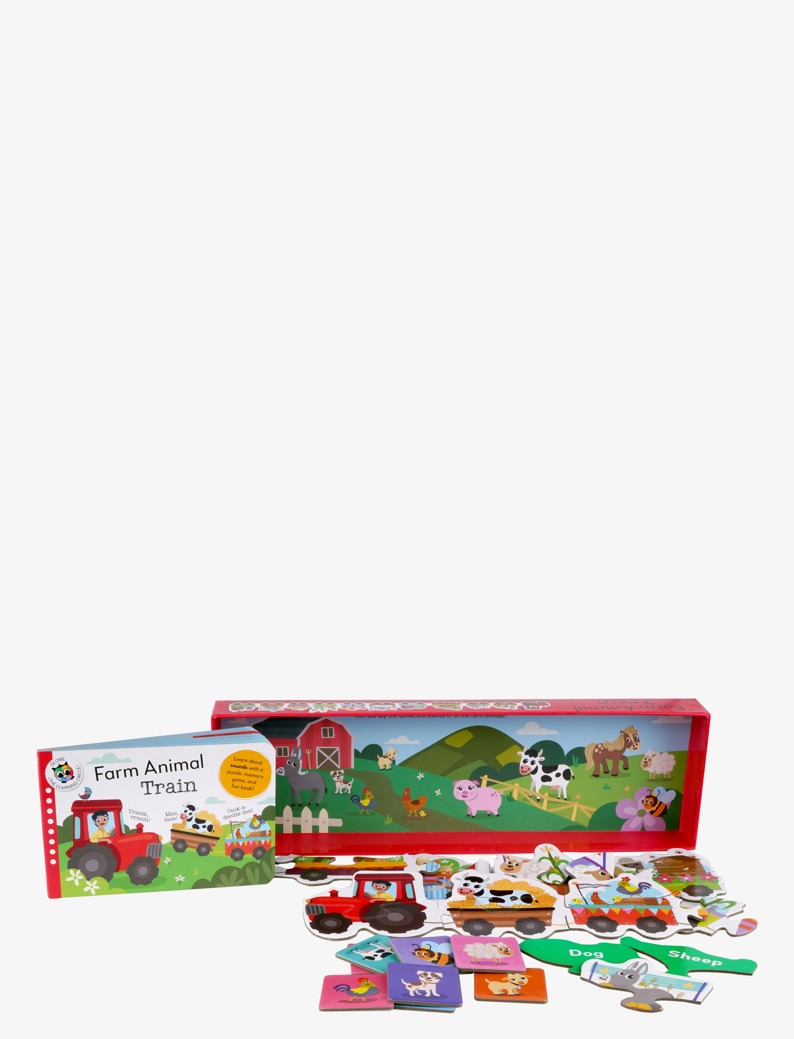 GLOBE - Learning Trains - Farm Animals - opetuskirjat - boardbook - 1