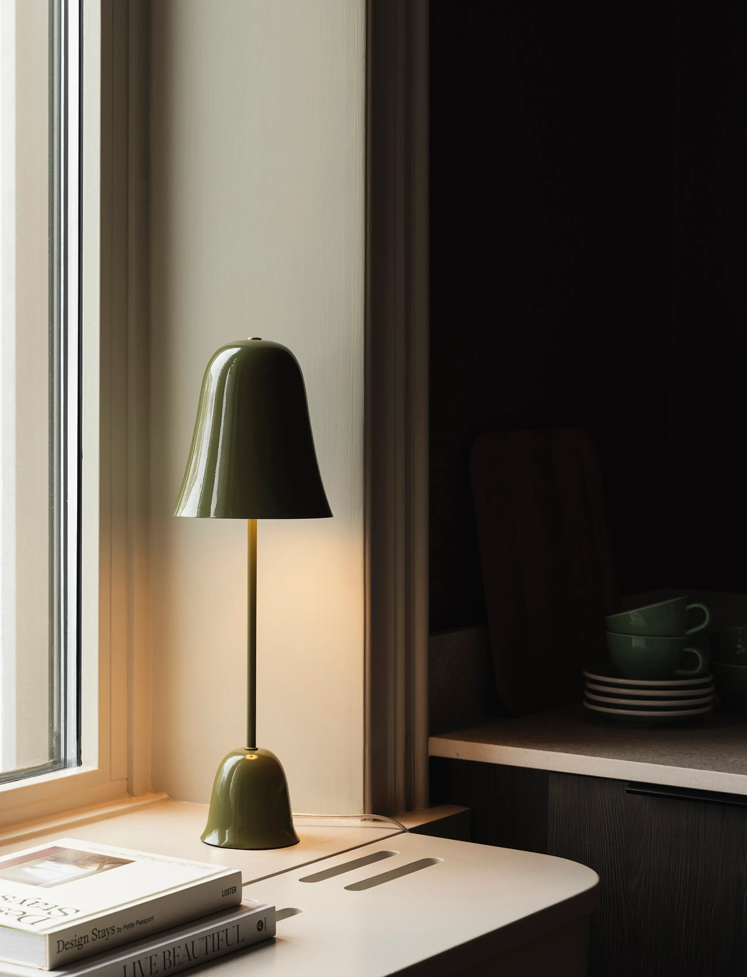 Globen Lighting - Table lamp Blåklockan 16 Ivory - olive green - 0