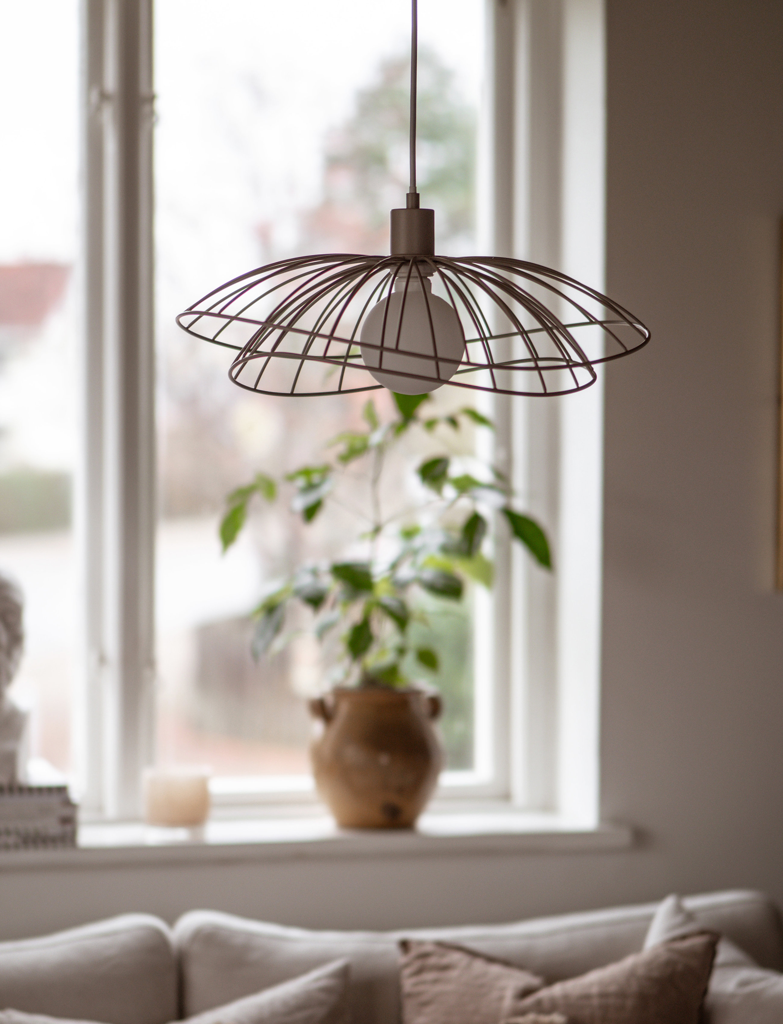 Globen Lighting Pendel Ray 45, One Size, Ceiling Lamps, Beige - Pendant Homeware