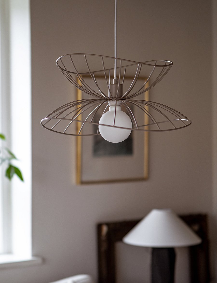 Globen Lighting - Pendant Ray - rippvalgustid - beige - 5