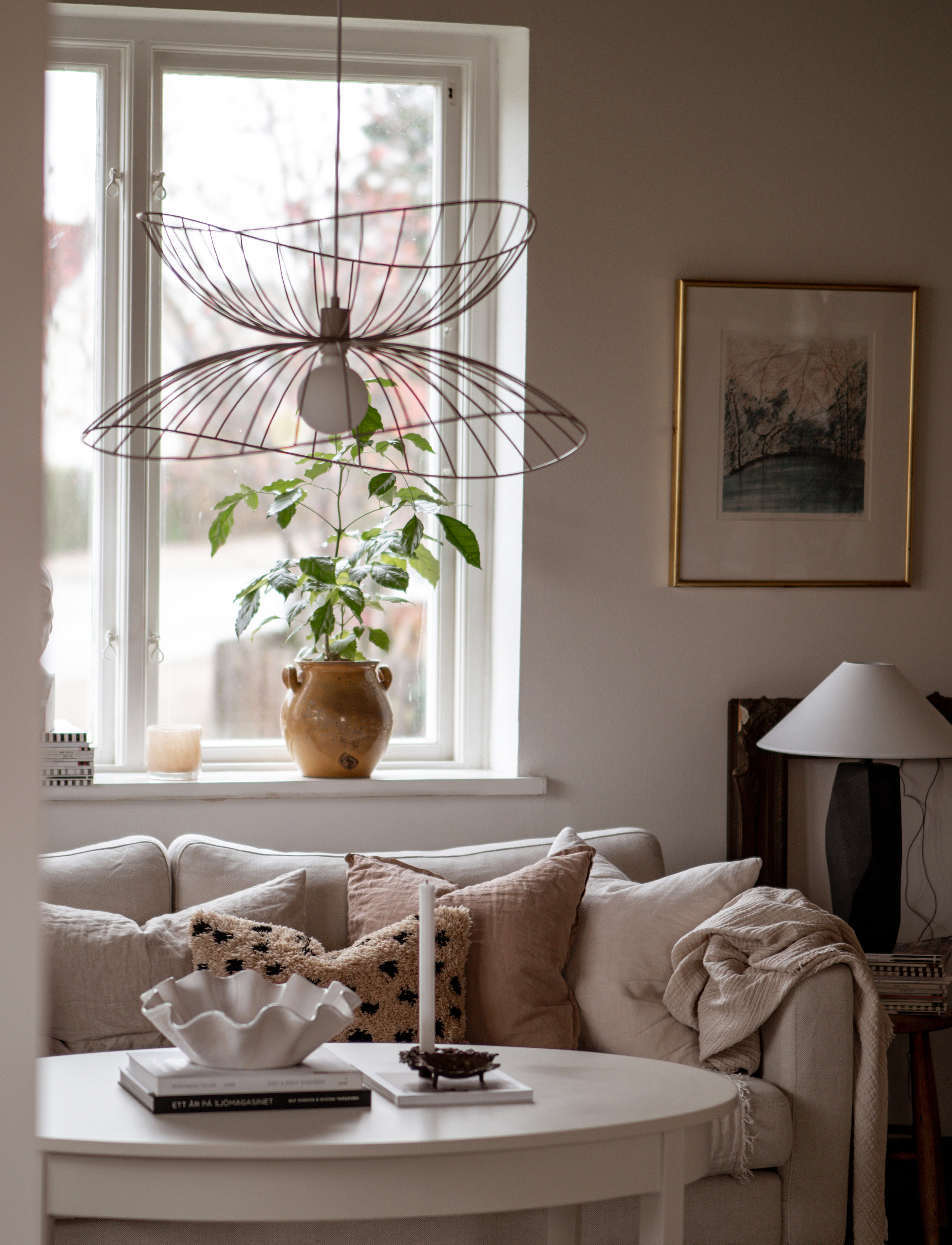 Globen Lighting Ray 70 Pendellampe, One Size, Ceiling Lamps, Beige - Pendant Homeware