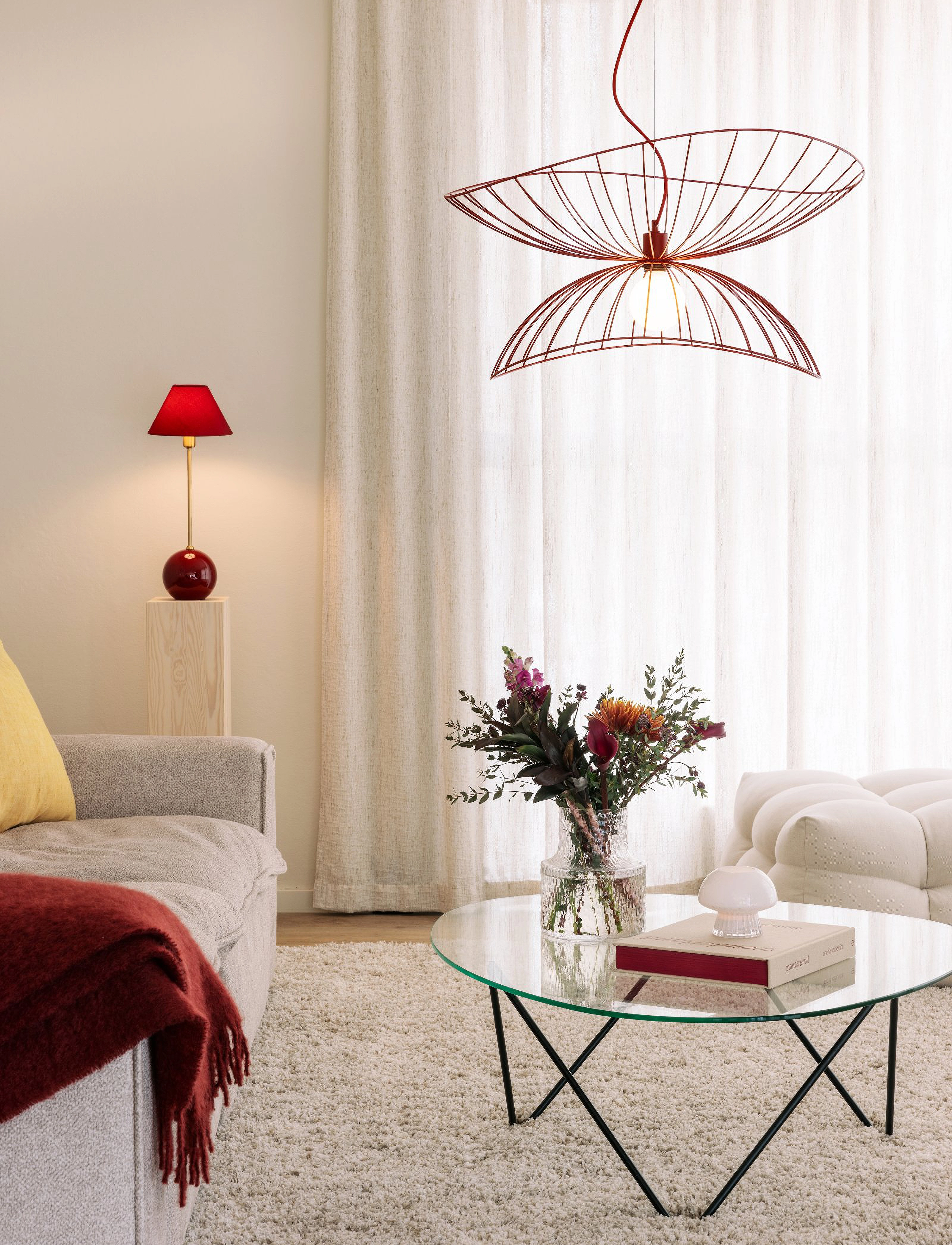 Globen Lighting Ray 70 Pendellampe, H36, Ceiling Lamps, Rot - Pendant Homeware