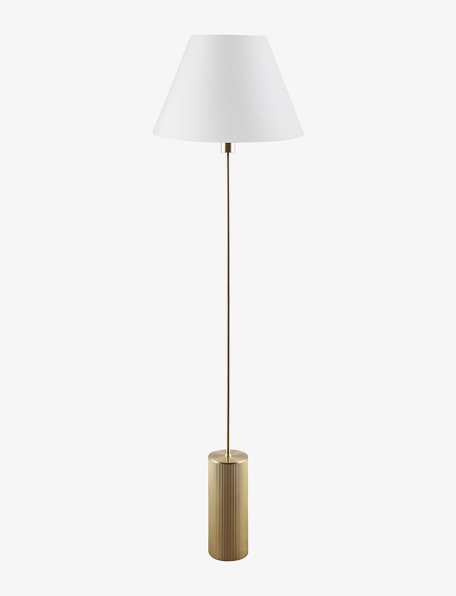 Globen Lighting - Floor Lamp Rib Brushed Brass - stehlampen - gold - 1