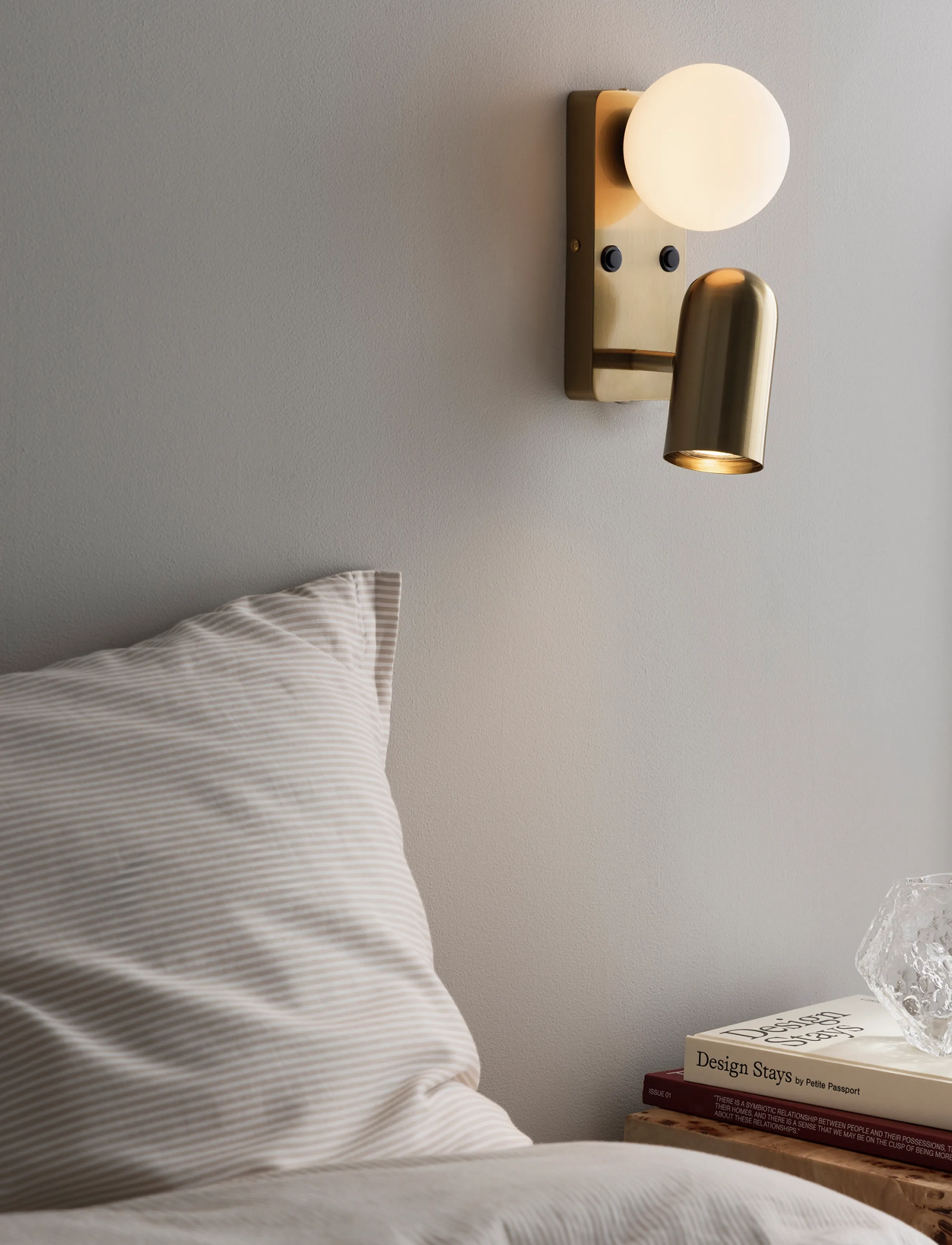 Globen Lighting - Wall lamp Doppio Brushed brass - brushed brass - 0