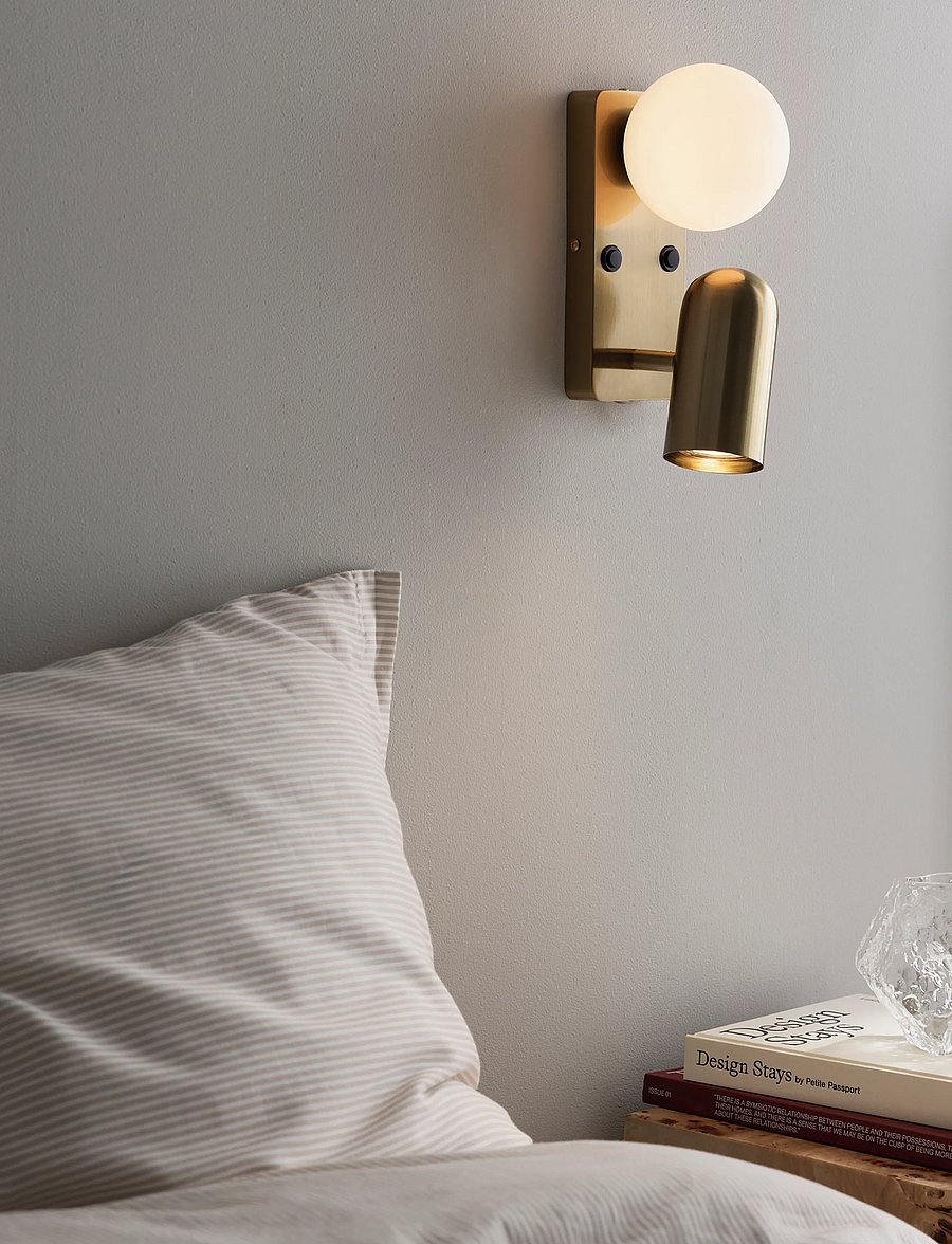 Globen Lighting - Wall lamp Doppio Brushed brass - wandleuchten - brushed brass - 0