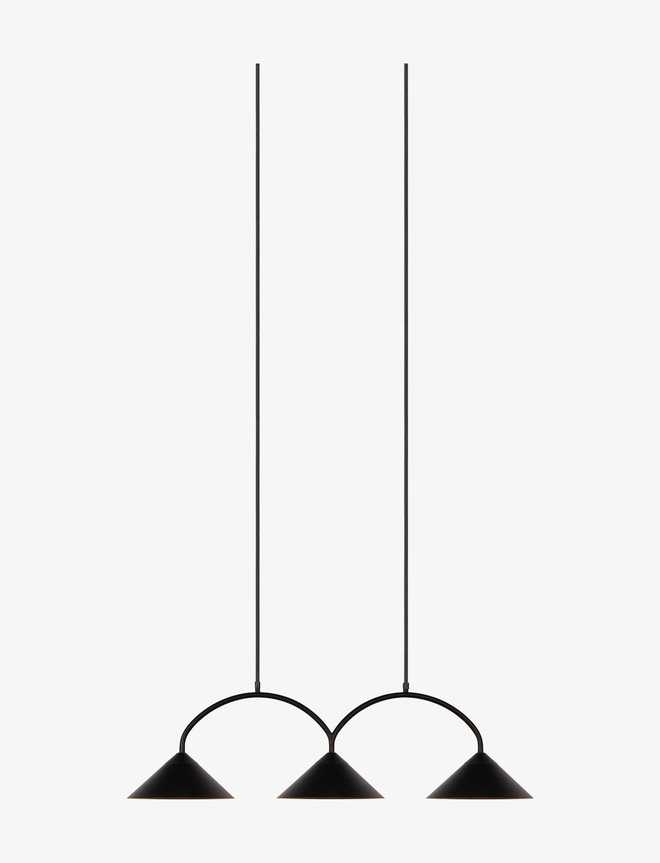Globen Lighting Pendellampe Curve 3, Pendellampe, Sort, Str: 30X95CM