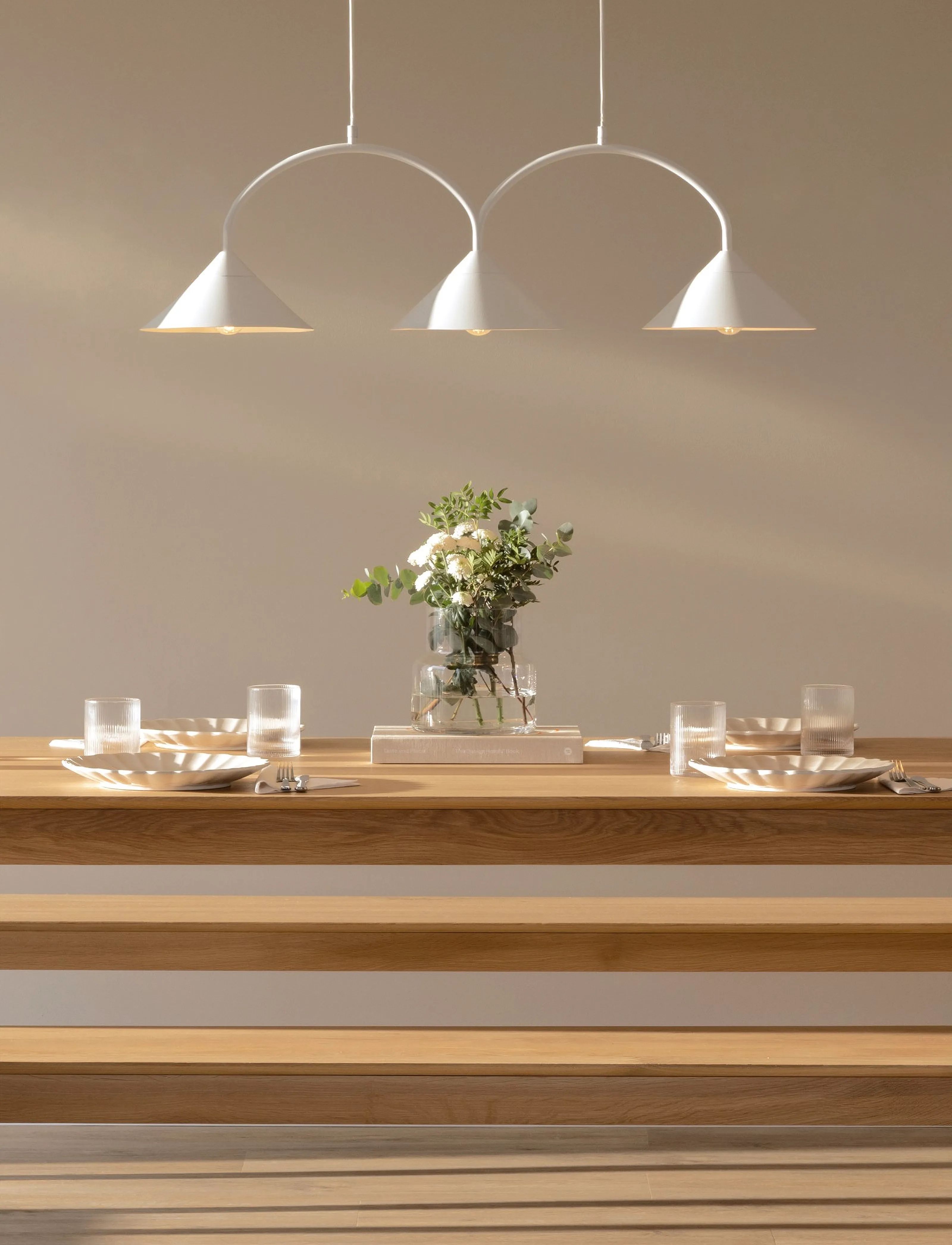 Globen Lighting Pendellampe Curve 3, 30X95 cm, Ceiling Lamps, Weiß - Pendant Homeware