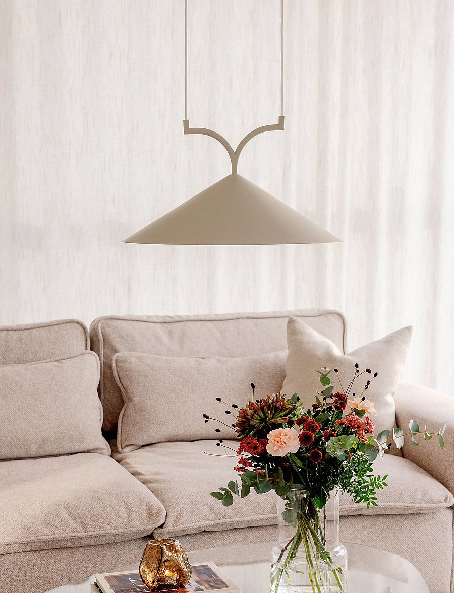 Globen Lighting - Pendant Curve 50 - rippvalgustid - beige - 0