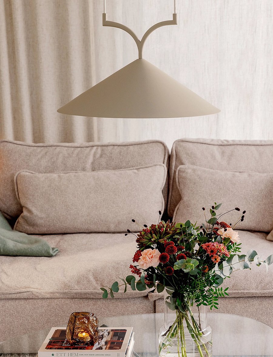 Globen Lighting - Pendant Curve 50 - rippvalgustid - beige - 3