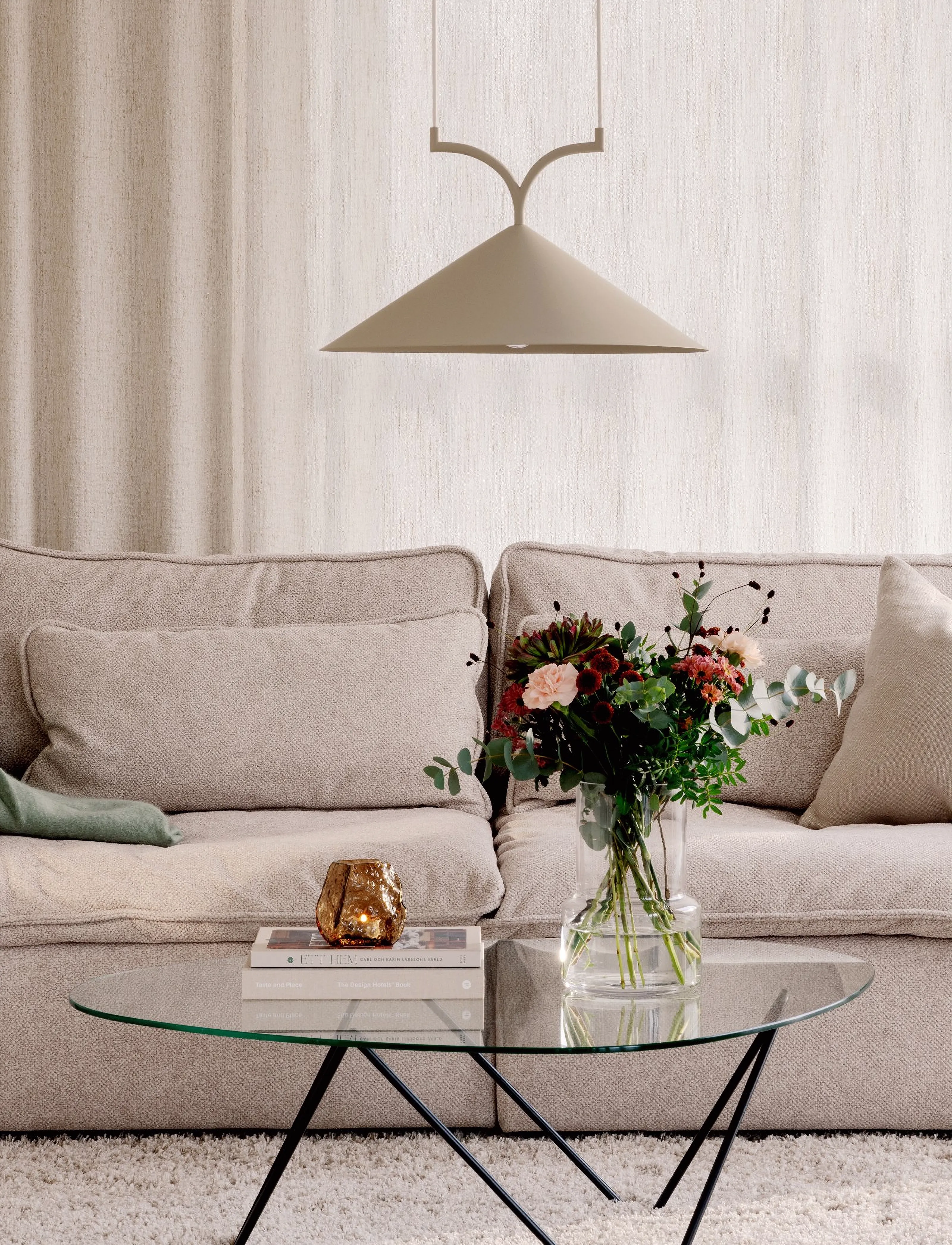 Globen Lighting - Pendel Curve 50 - pendellampor - beige - 4