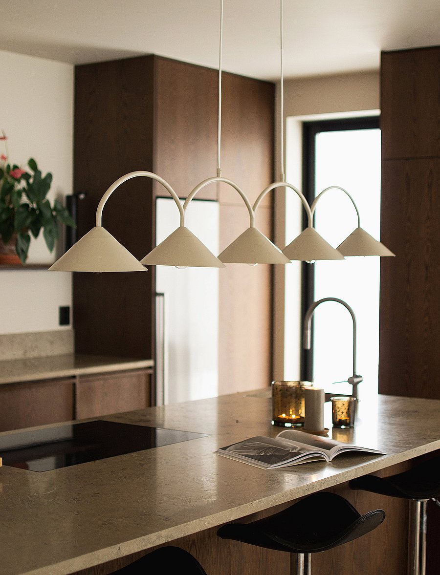 Globen Lighting - Pendant Curve 5 - pendellampen - beige - 0