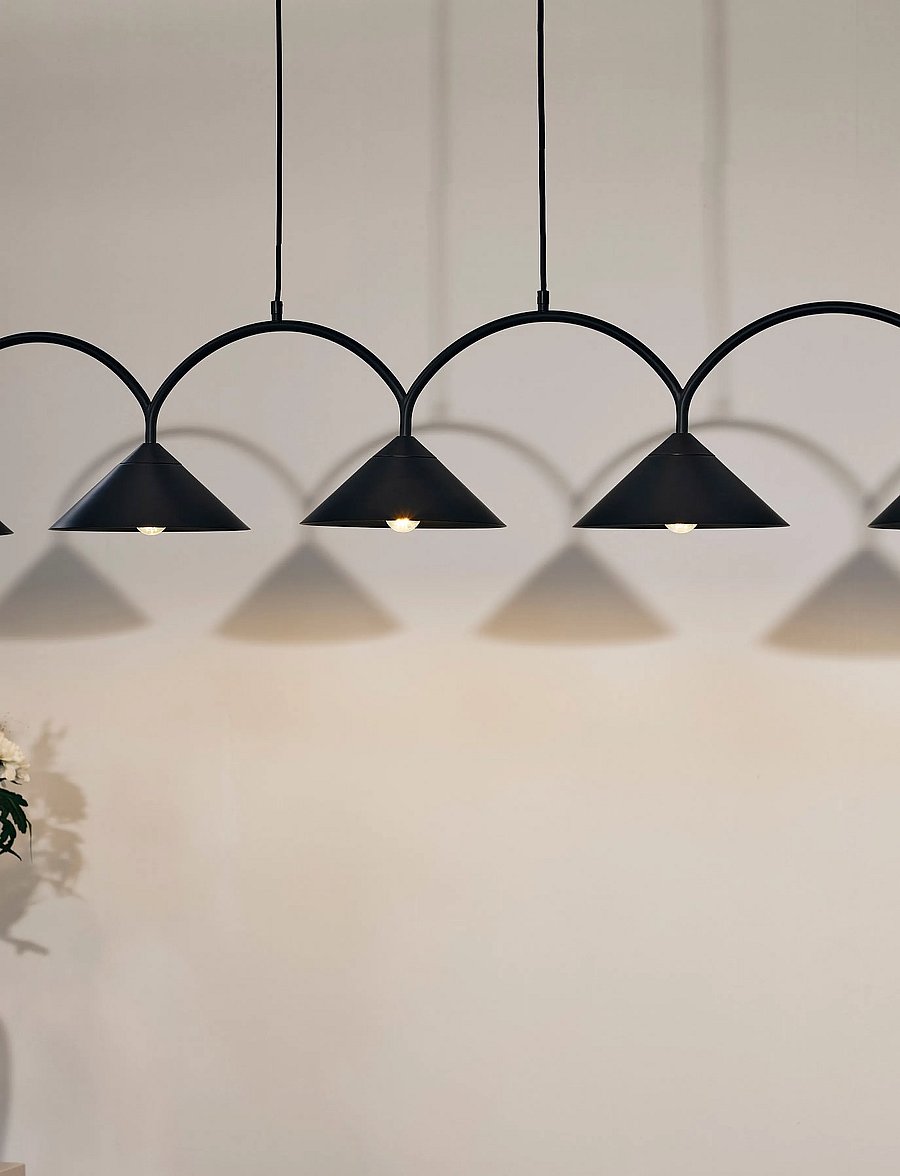 Globen Lighting - Pendant Curve 5 - pendellampen - black - 0