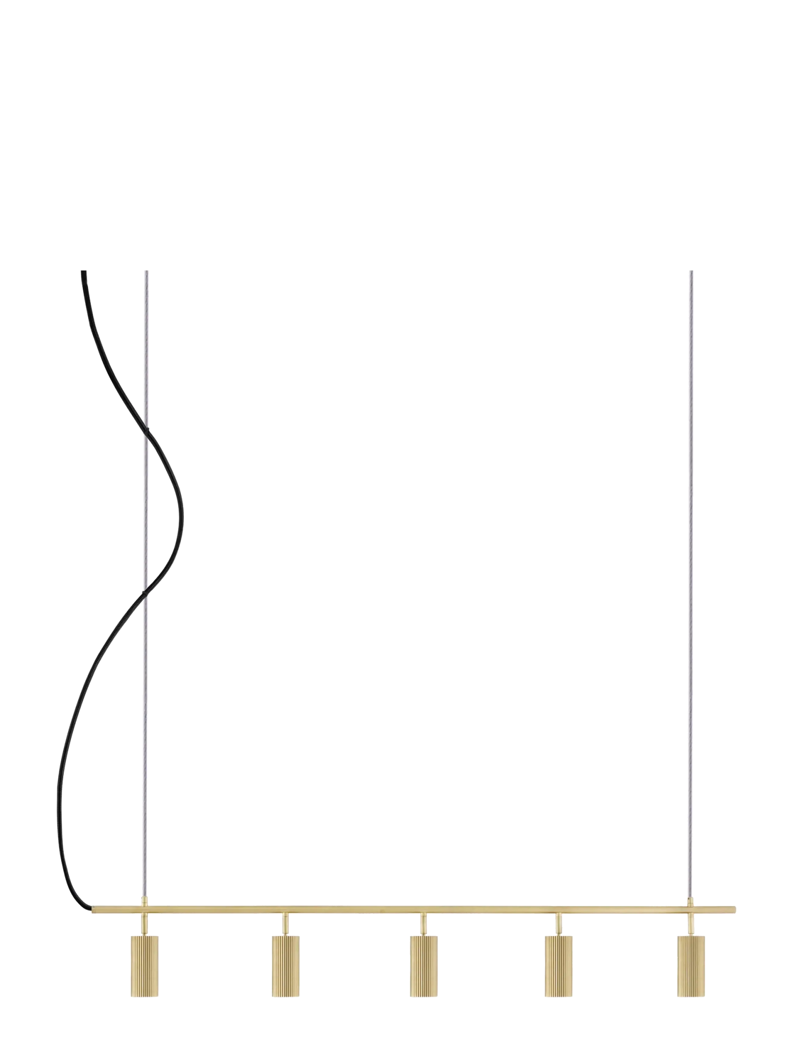 Globen Lighting Pendant Hubble 5 long Black - Lampor - BRUSHED BRASS / gold