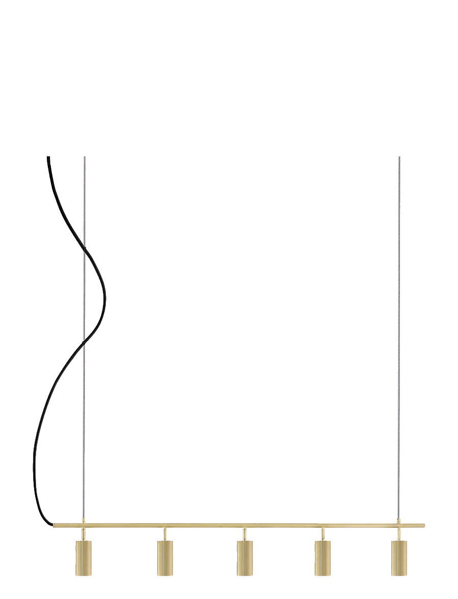 Globen Lighting - Pendant Hubble 5 long Black - rippvalgustid - brushed brass - 0