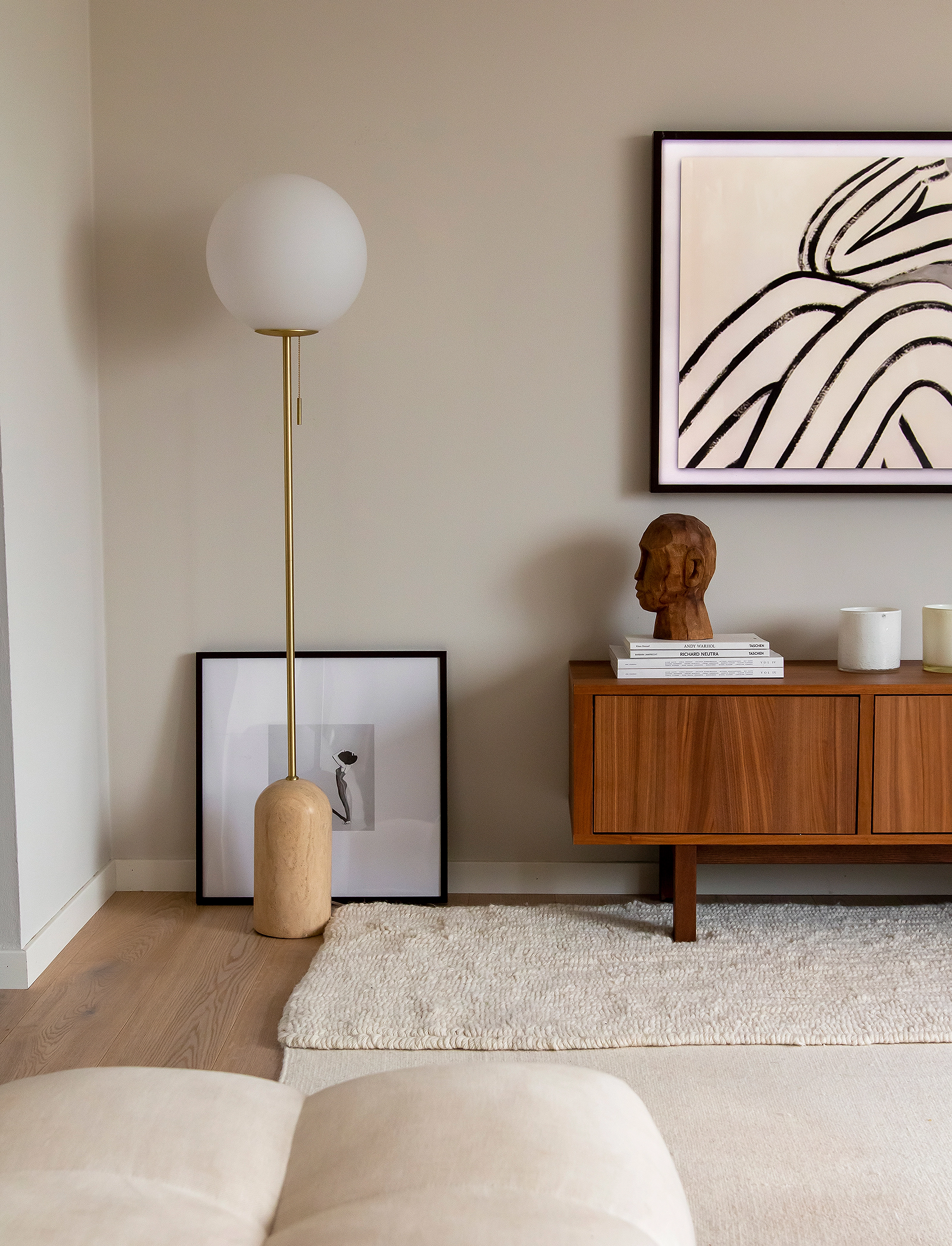 Globen Lighting Gulvlampe Torrano, One Size, Lamps, Beige - Floor Homeware