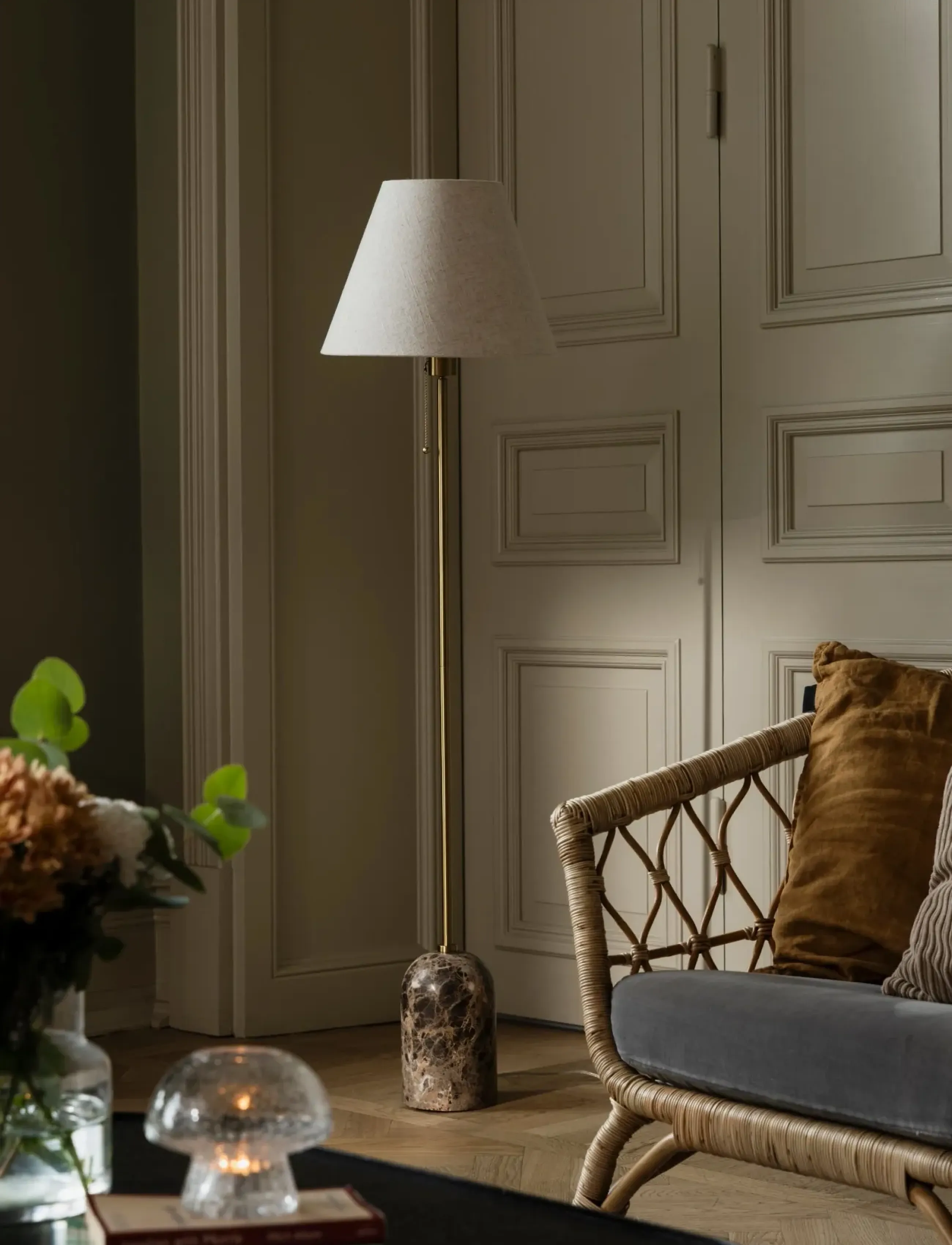 Globen Lighting - Floor lamp Gino Brown marble - golvlampor - brown marble - 2