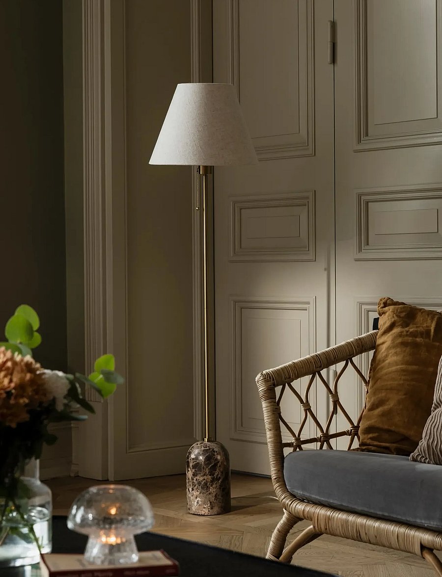 Globen Lighting - Floor lamp Gino Brown marble - stehlampen - brown marble - 2