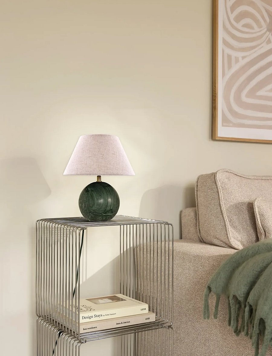 Globen Lighting - Table lamp Castello 24 Dark green marble/beige - schreibtisch- & tischlampen - dark green marble/beige - 0