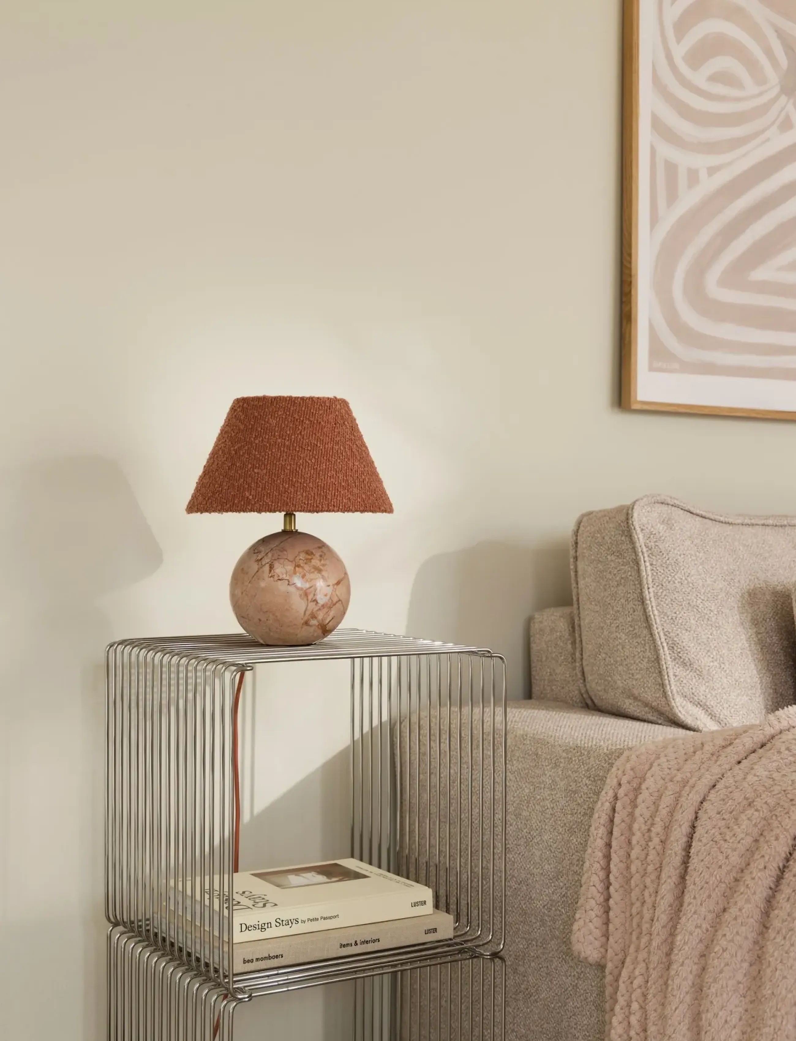 Globen Lighting - Table lamp Castello 24 Dusty pink marble - galda lampas - dusty pink marble - 2
