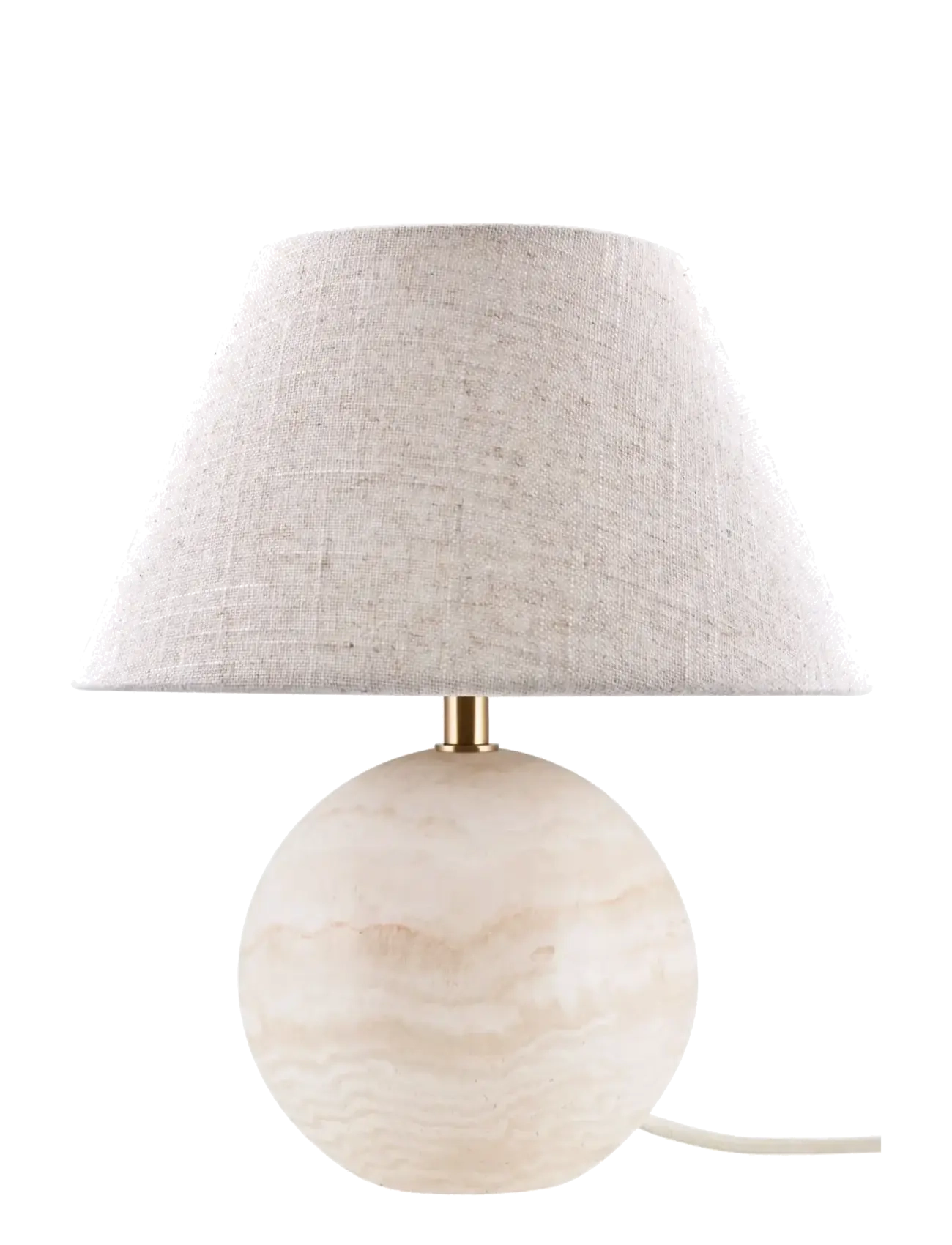 Globen Lighting Table Lamp Castello 35 Beige Travertin, Bordlampe, Beige, Str: 35X35X38CM