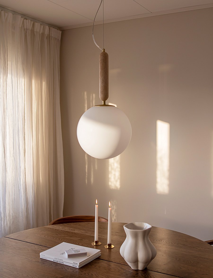 Globen Lighting - Pendant Torrano 30 - rippvalgustid - beige - 0