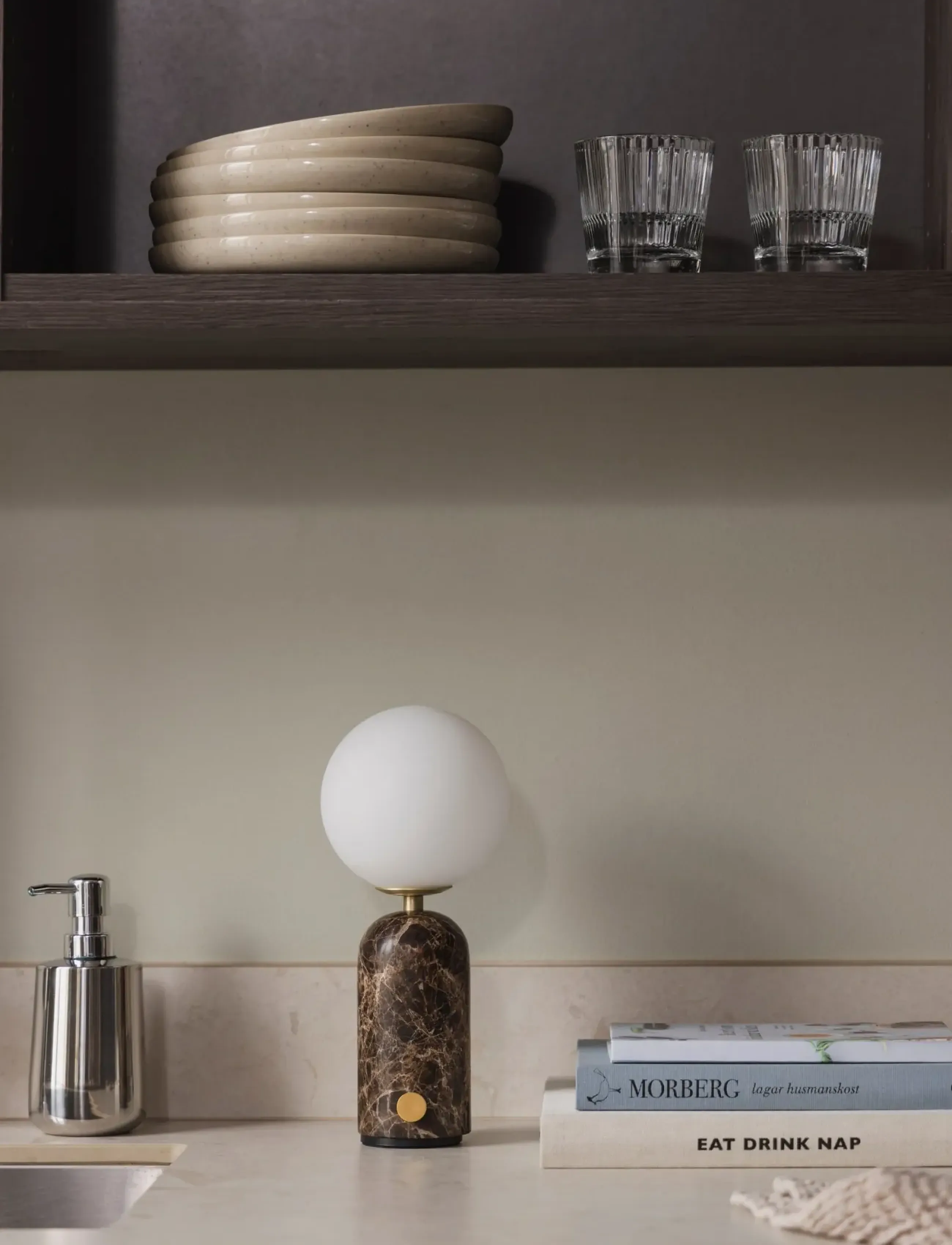 Globen Lighting - Portable table lamp Torrano Brown marble - nešiojami Šviestuvai - brown marble - 2