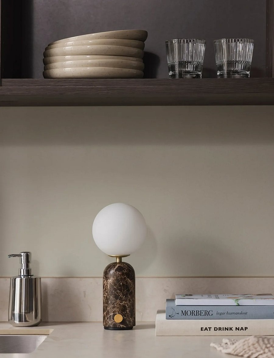 Globen Lighting - Portable table lamp Torrano Brown marble - mobile lampen - brown marble - 2