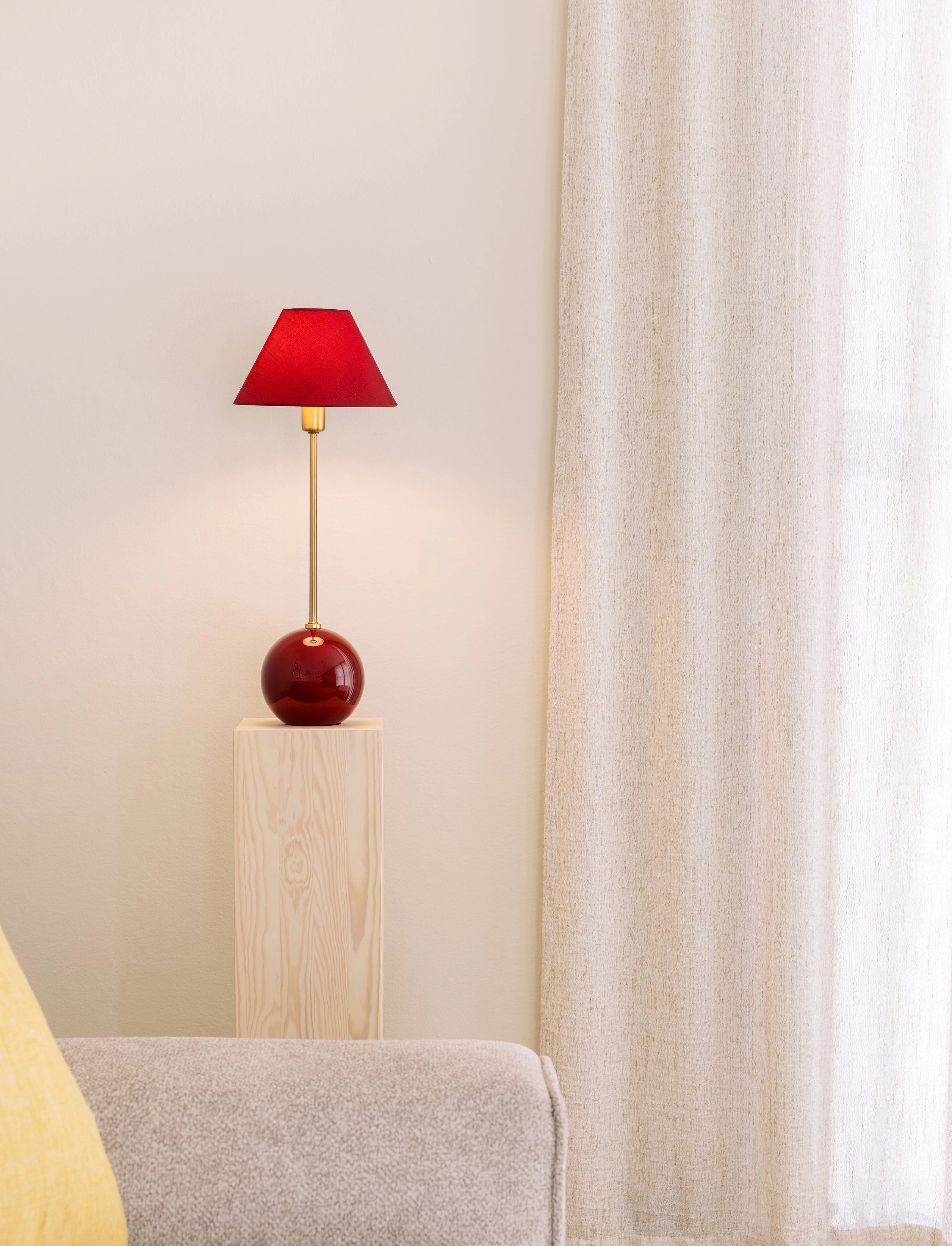 Globen Lighting - Table Lamp Iris 20 Cream - borðlampar - burgundy - 3