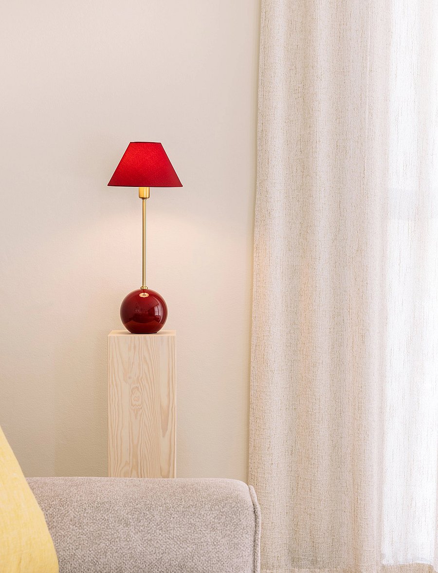 Globen Lighting - Table Lamp Iris 20 Cream - schreibtisch- & tischlampen - burgundy - 3
