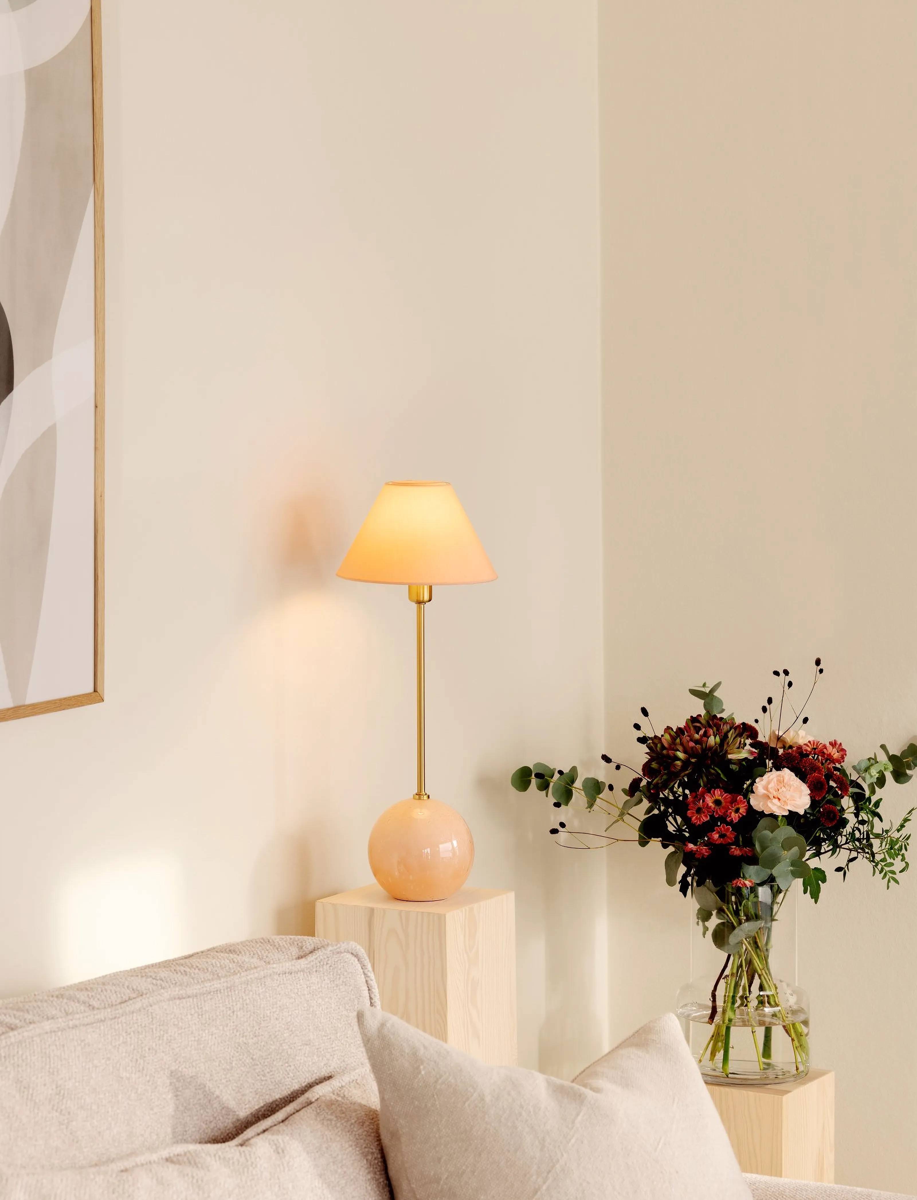 Globen Lighting - Table Lamp Iris 20 Cream - fönsterlampor - pink - 5