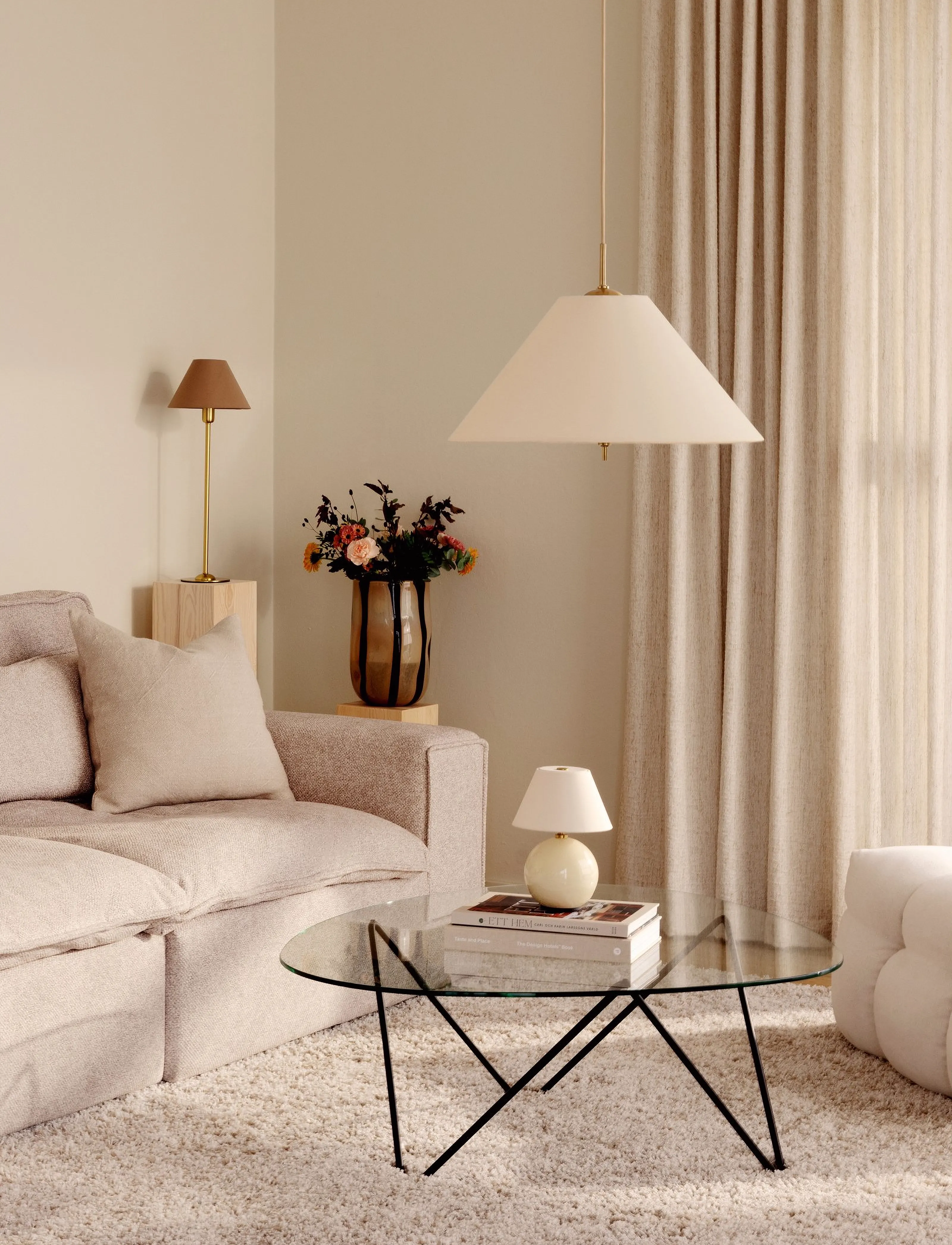 Globen Lighting Pendellampe Iris 50, Ø 50 cm, Ceiling Lamps, Creme - Pendant Homeware