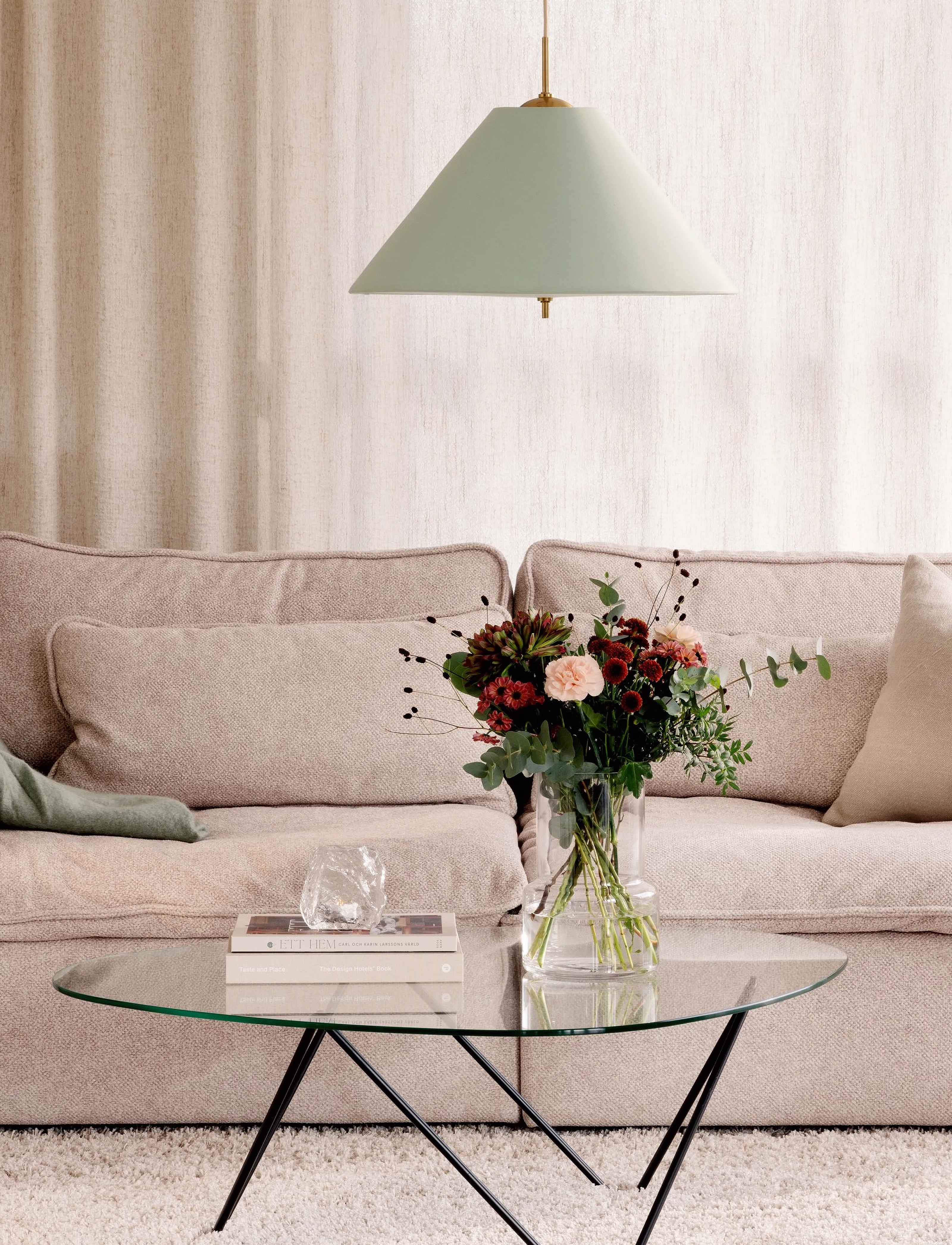 Globen Lighting Pendellampe Iris 50, Ø 50 cm, Ceiling Lamps, Grün - Pendant Homeware