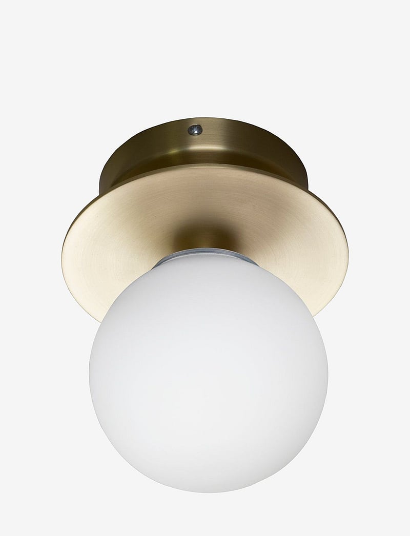 Globen Lighting - Wall Lamp/Ceiling Lamp Art Deco IP44 - wandleuchten - brushed brass/white - 2