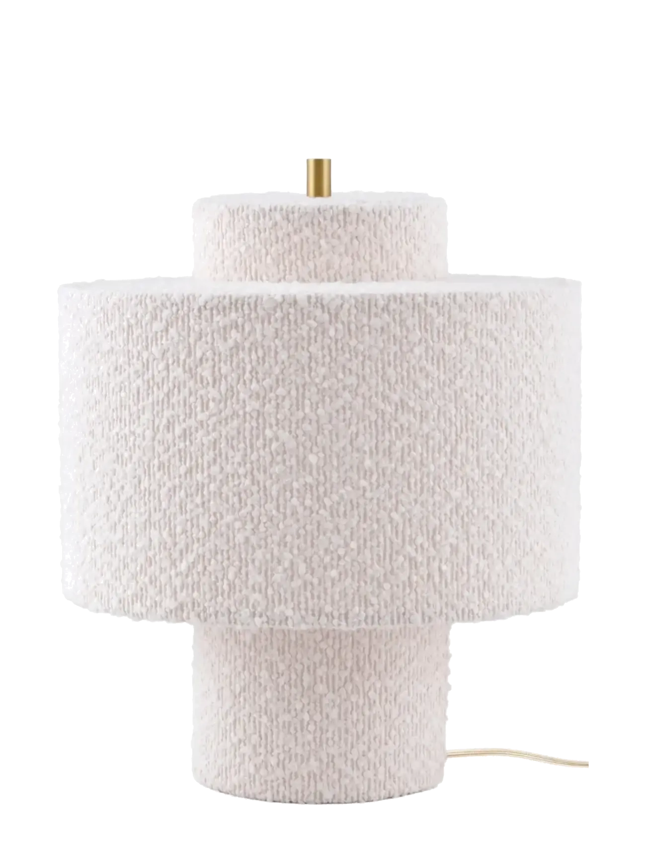Globen Lighting Table Lamp Noah 25 White Bouclé, Bordlampe, Hvid, Str: 25X25X31CM