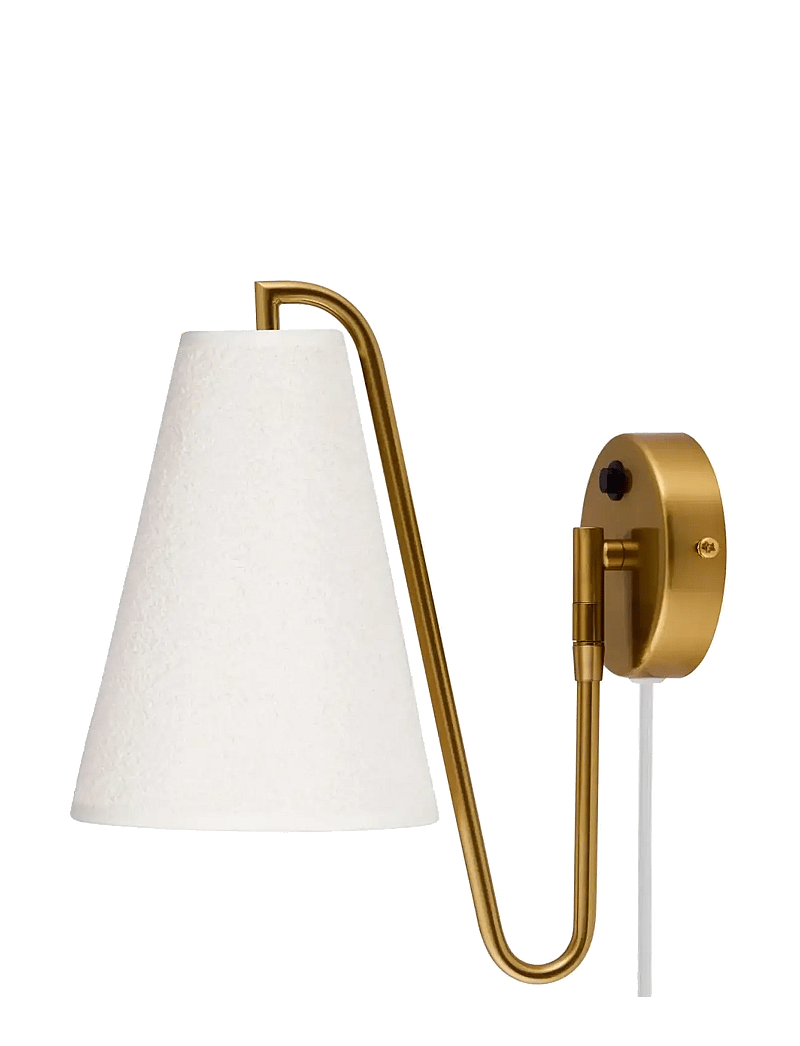 Globen Lighting - Wall lamp Lou White bouclé/brushed brass - wandleuchten - white bouclÉ/brushed bras - 0