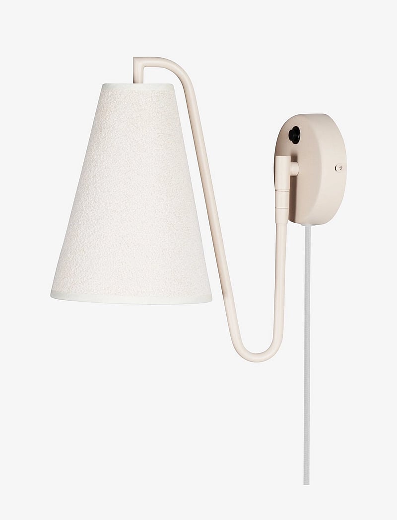 Globen Lighting - Wall lamp Lou White bouclé/brushed brass - wandleuchten - beige - 1