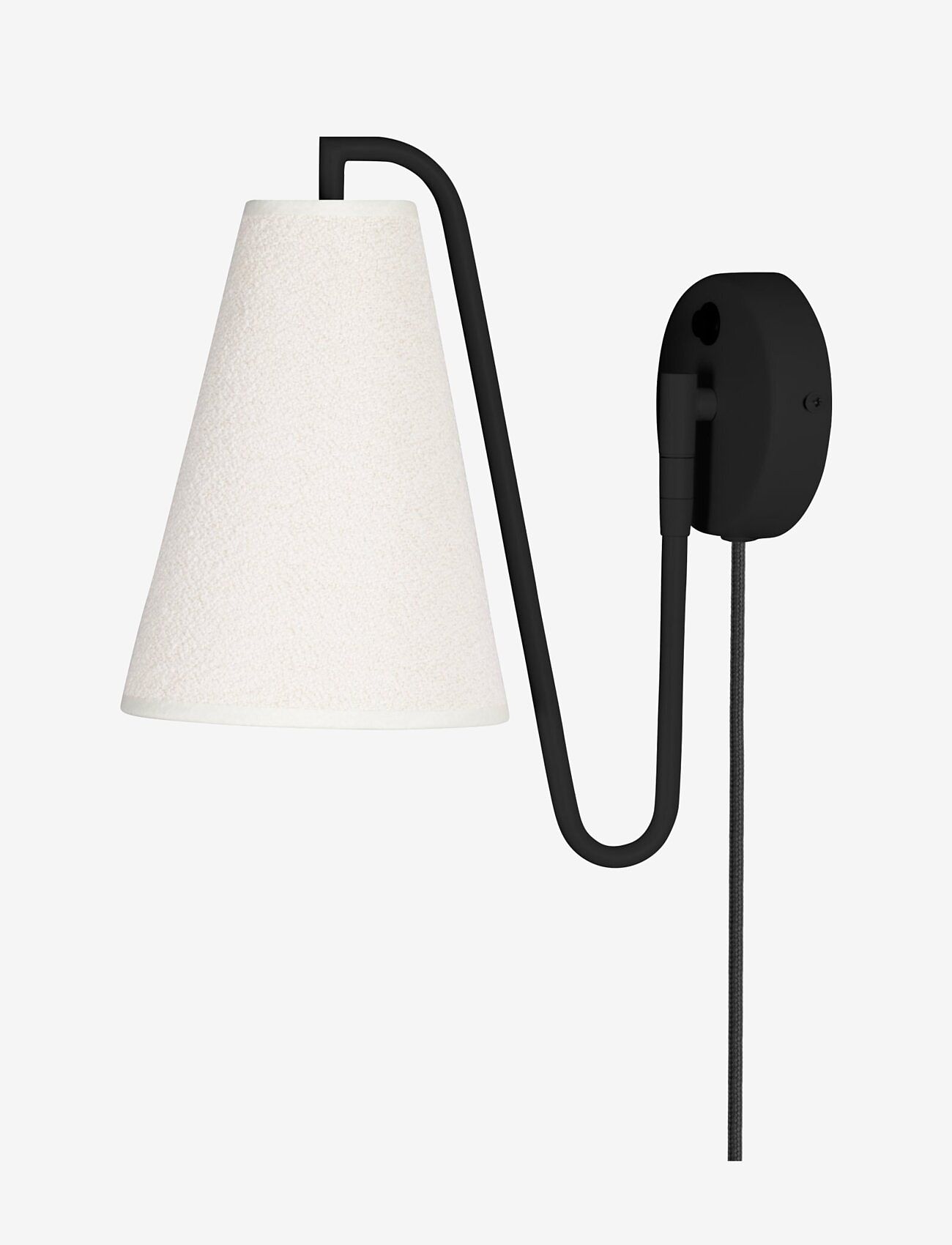 Globen Lighting - Wall lamp Lou White bouclé/brushed brass - wandleuchten - black - 0