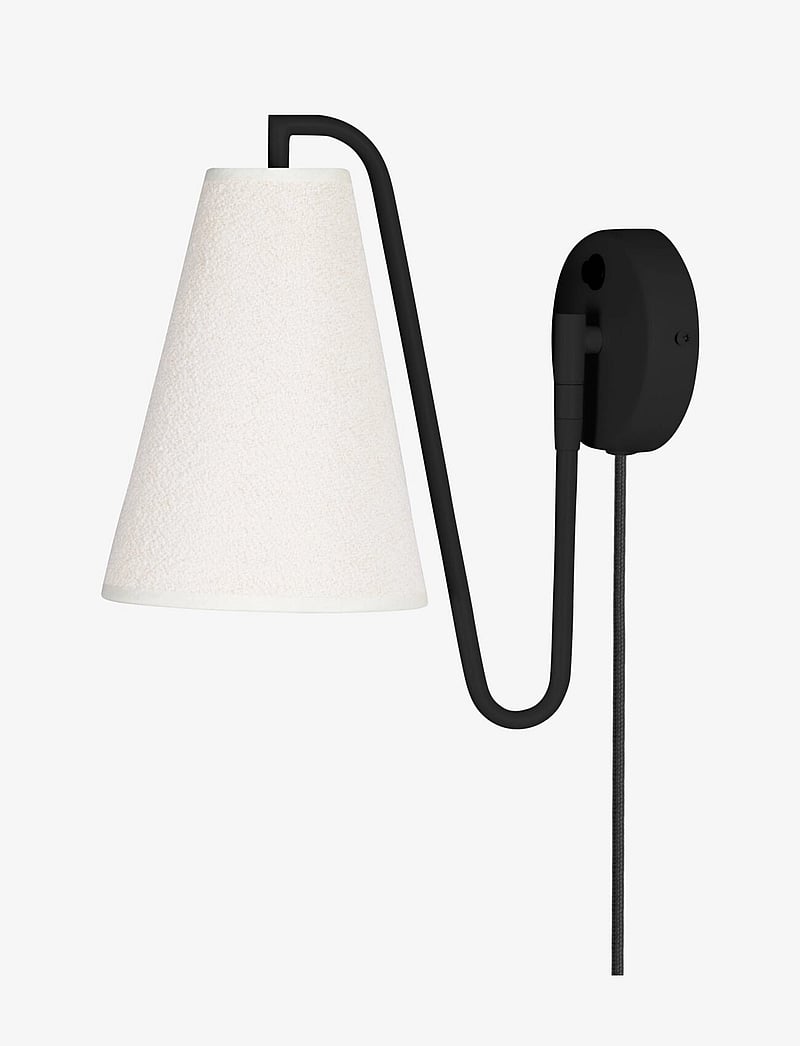 Globen Lighting - Wall lamp Lou White bouclé/brushed brass - wandleuchten - black - 0