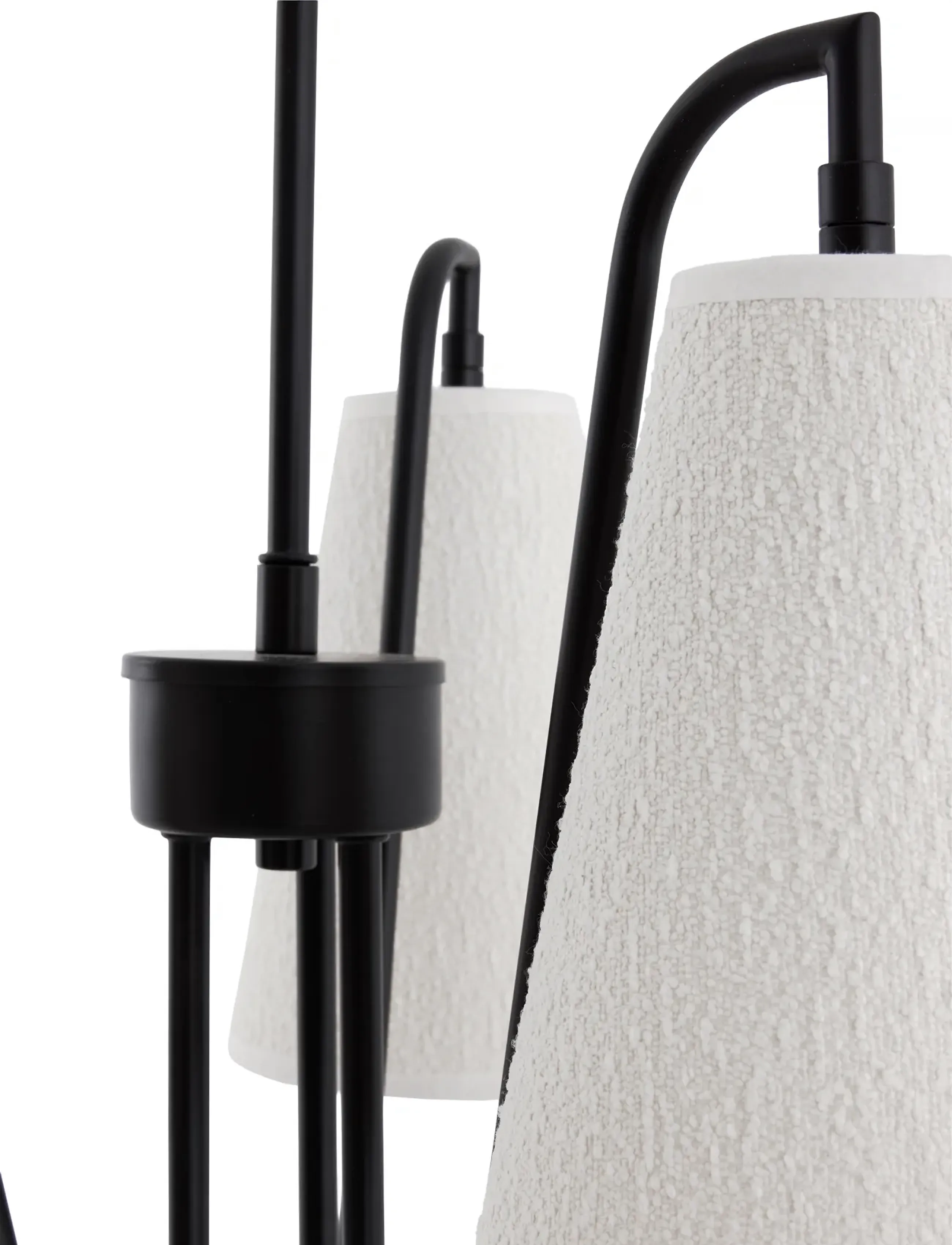 Globen Lighting - Pendant Lou 3 White bouclé/black - white/black - 2