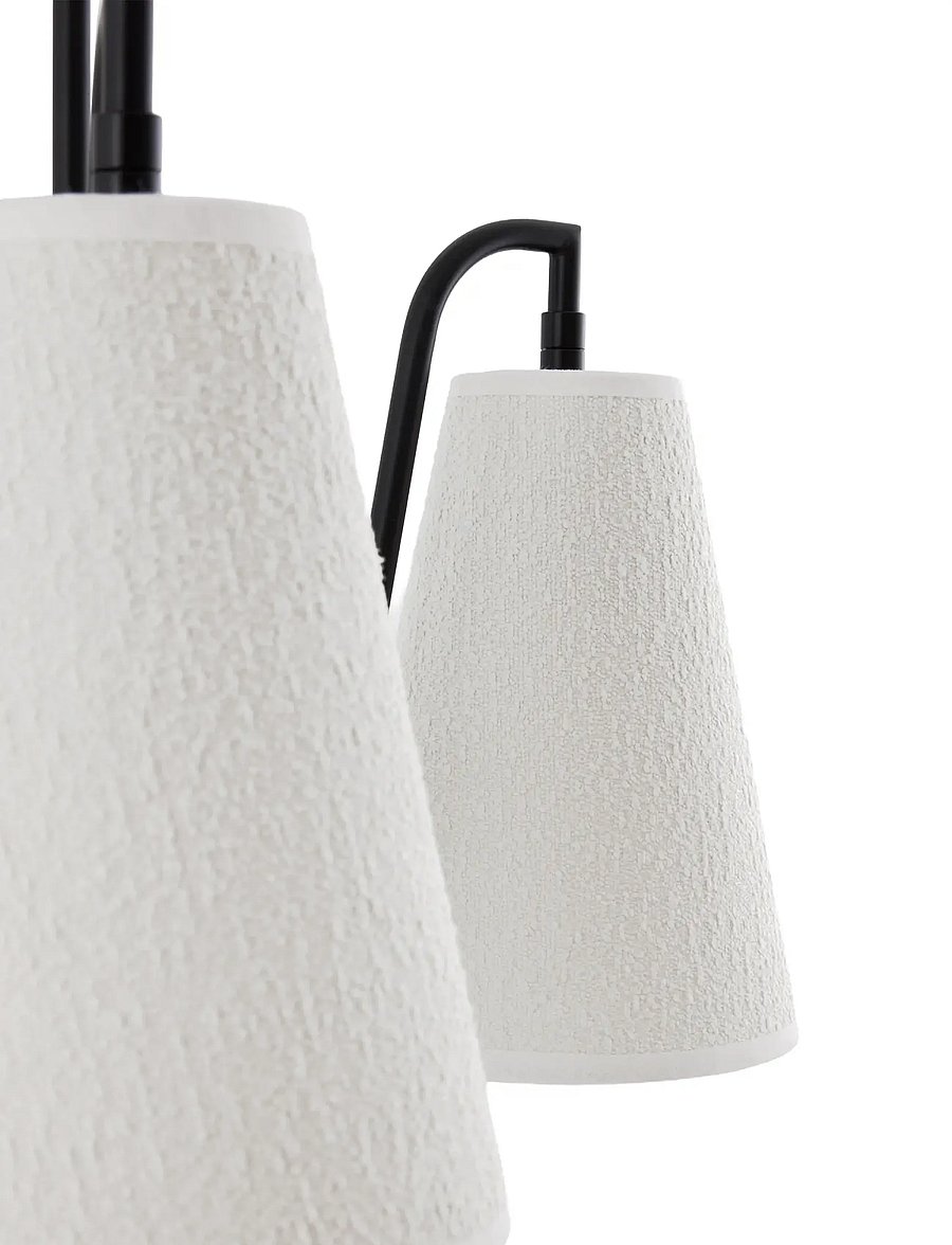 Globen Lighting - Pendant Lou 3 White bouclé/black - pendellampen - white/black - 3