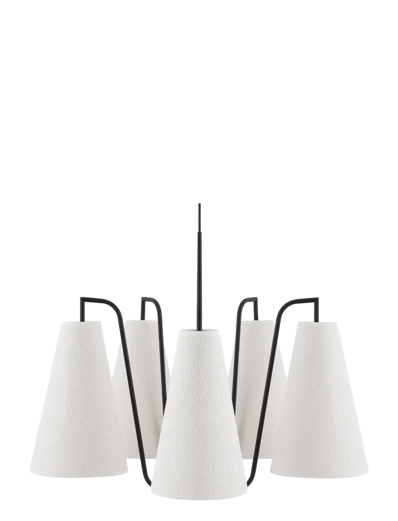 Globen Lighting Pendant Lou 5 White bouclé/black - Lampor - WHITE /BLACK / white