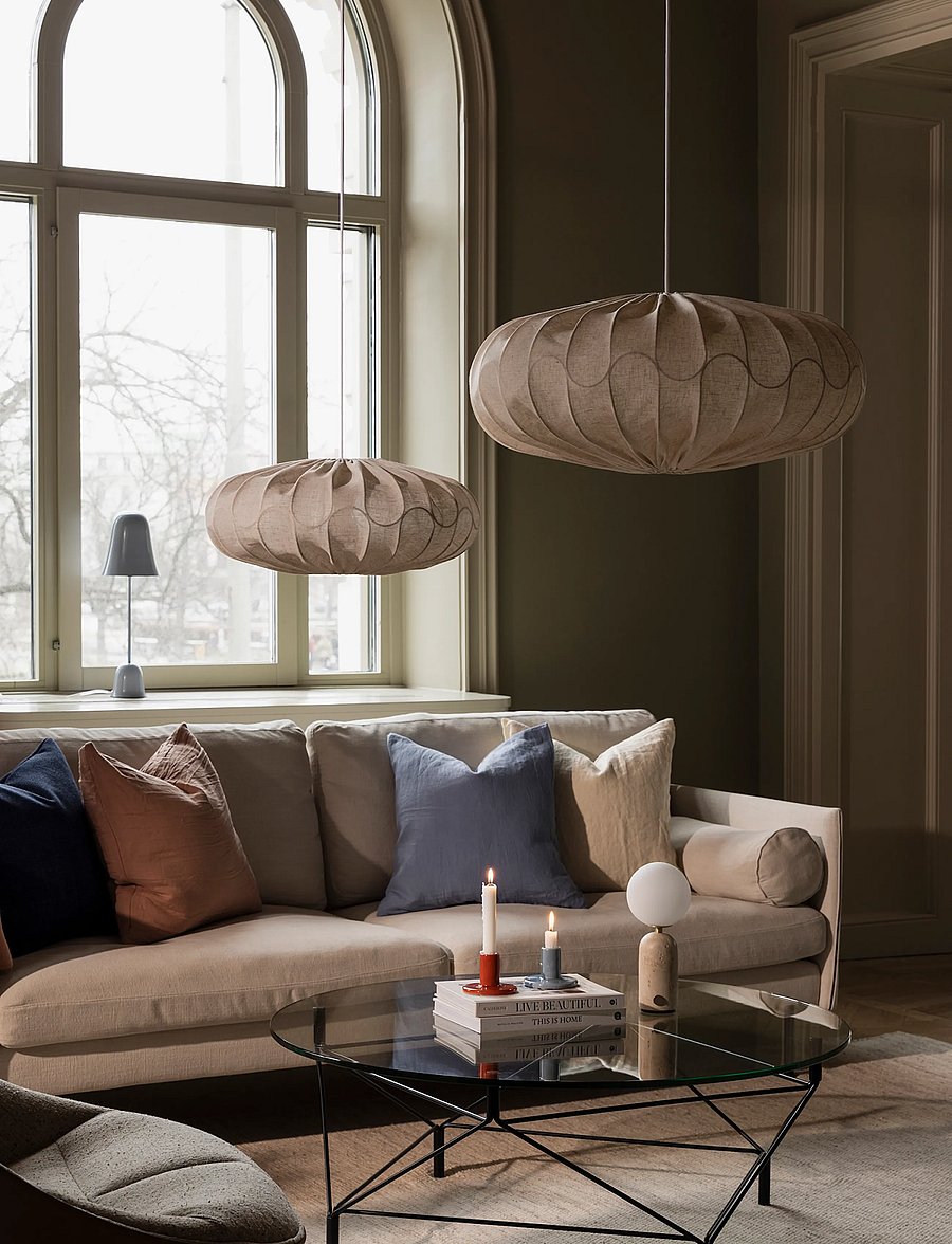 Globen Lighting - Lamp shade Bladverk 70 Beige - pendellampen - beige - 0